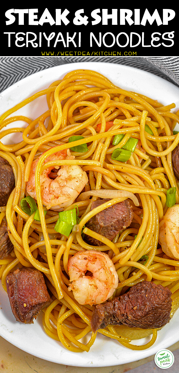 shrimp and steak teriyaki noodles recipe on pinterest