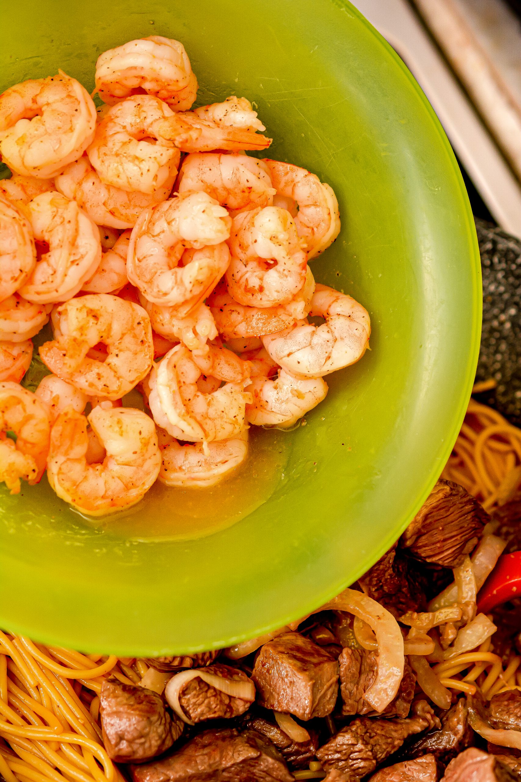 add the shrimp to the skillet and mix to combine.