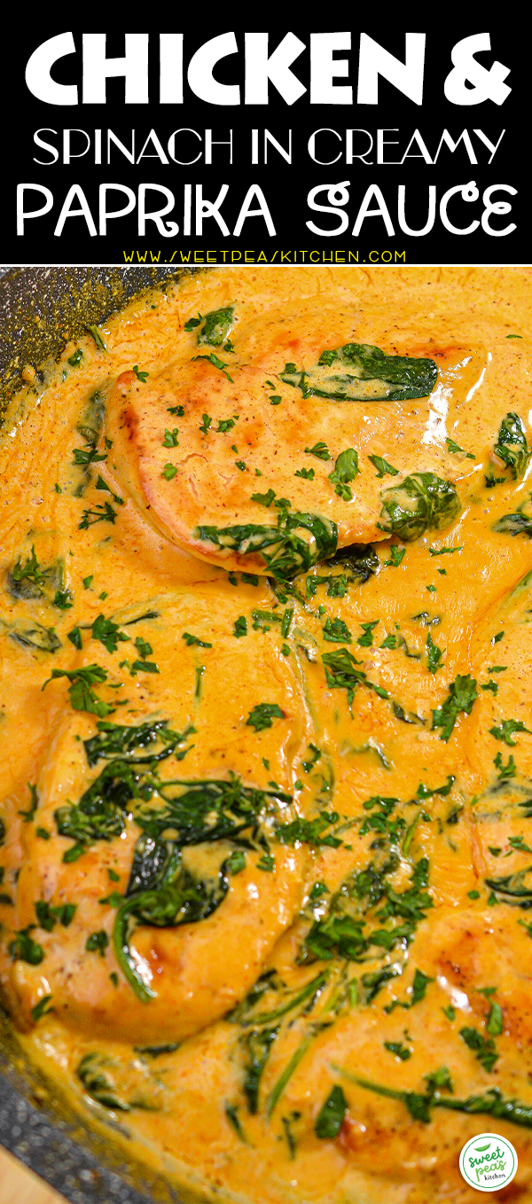 chicken and spinach in creamy paprika sauce pin