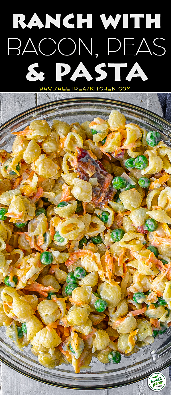 Ranch with Bacon, Peas and Pasta pinterest