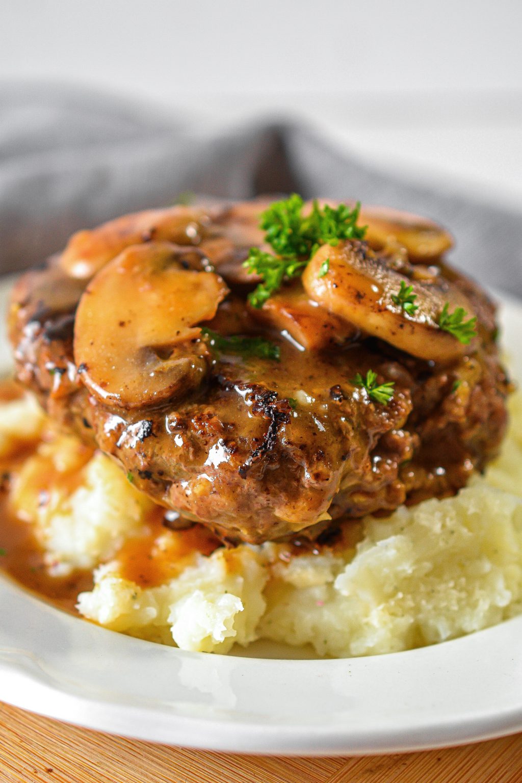 Salisbury Steak with Garlic Mashed Potatoes and Mushroom Gravy Sweet