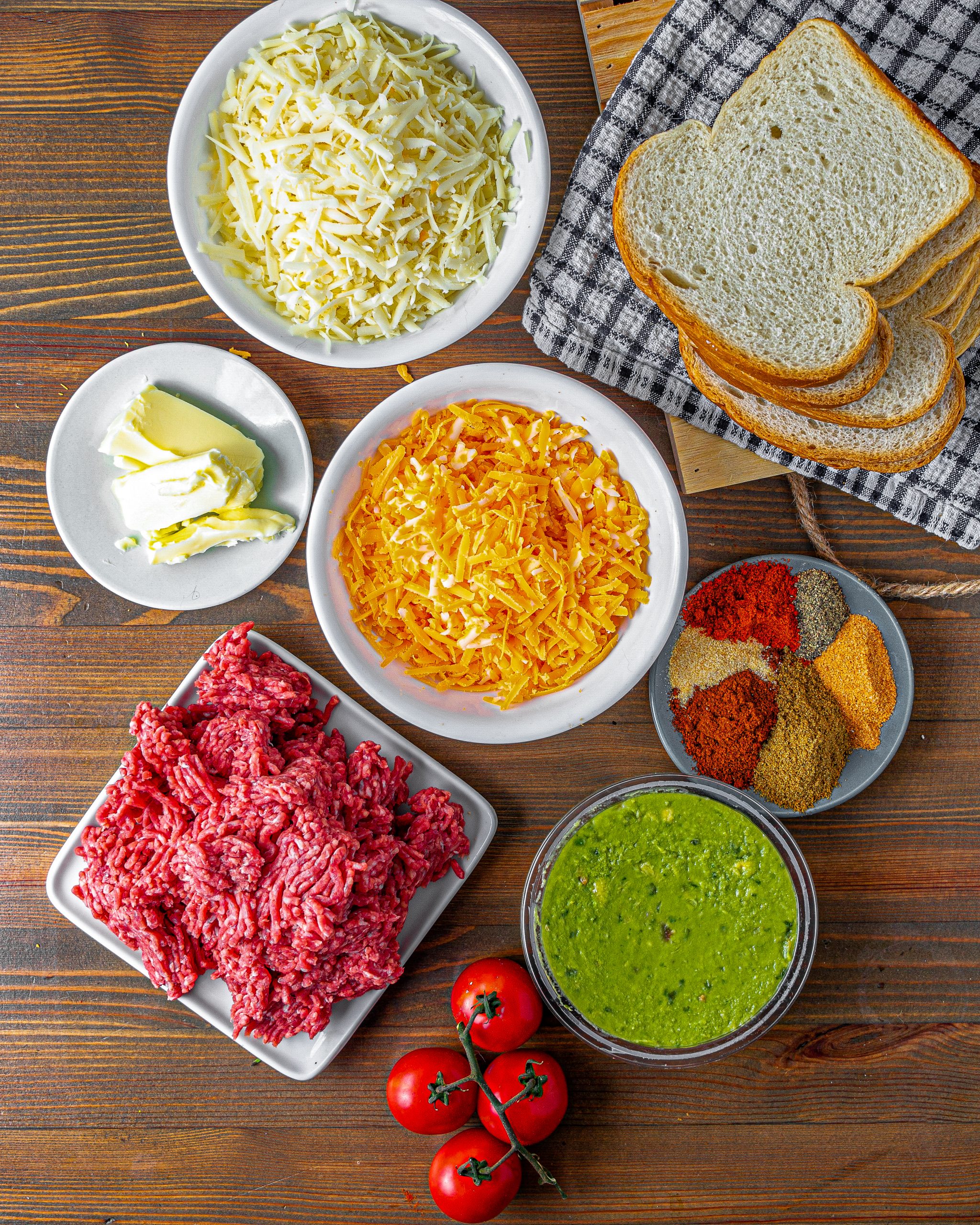 Taco Grilled Cheese Sandwich ingredients
