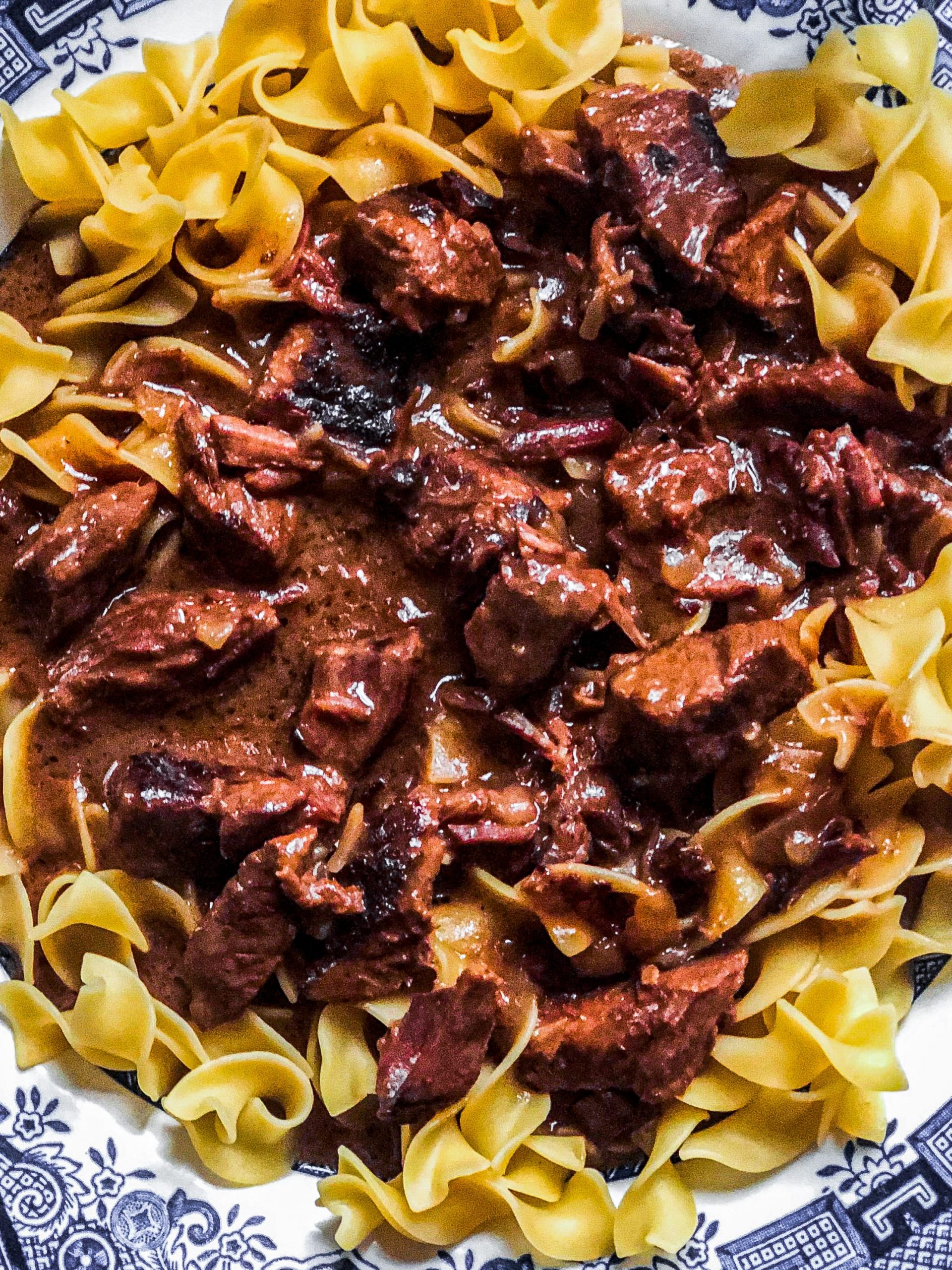 Creamiest Beef Tips with Egg Noodles