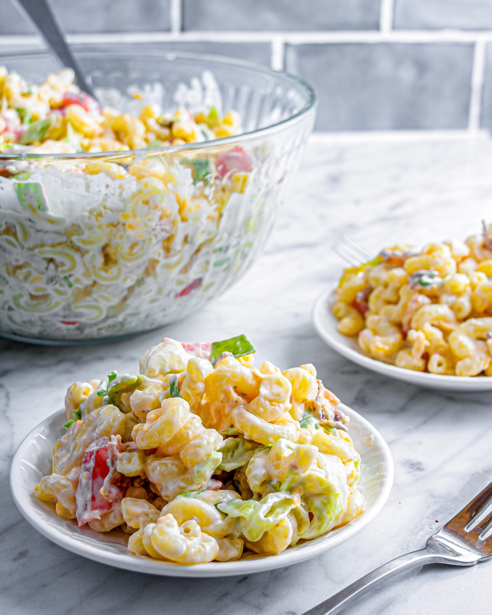 blt pasta salad, blt salad with pasta, pasta salad spinach