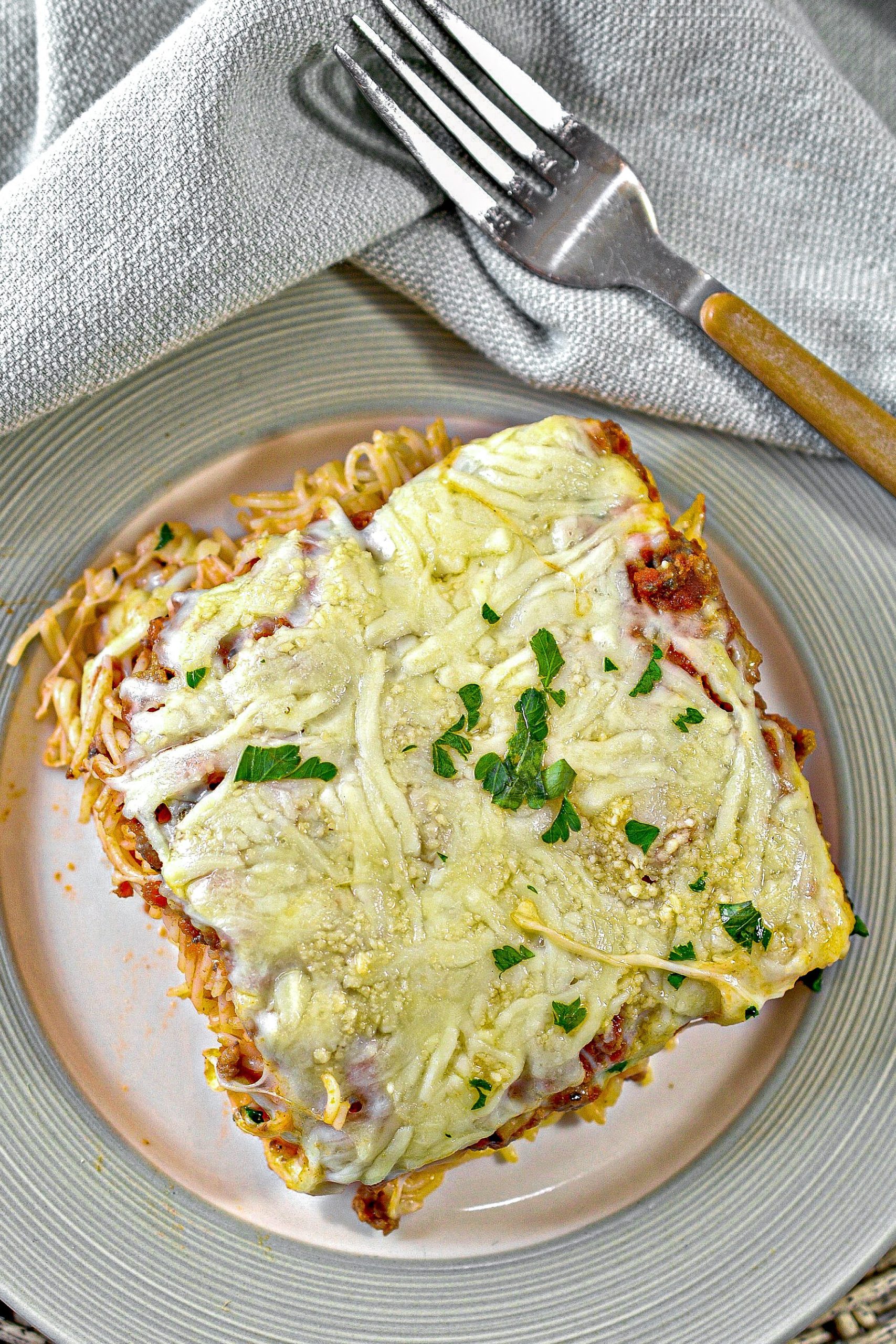baked spaghetti with cream cheese, ​​​baked cream cheese spaghetti, baked spaghetti recipe