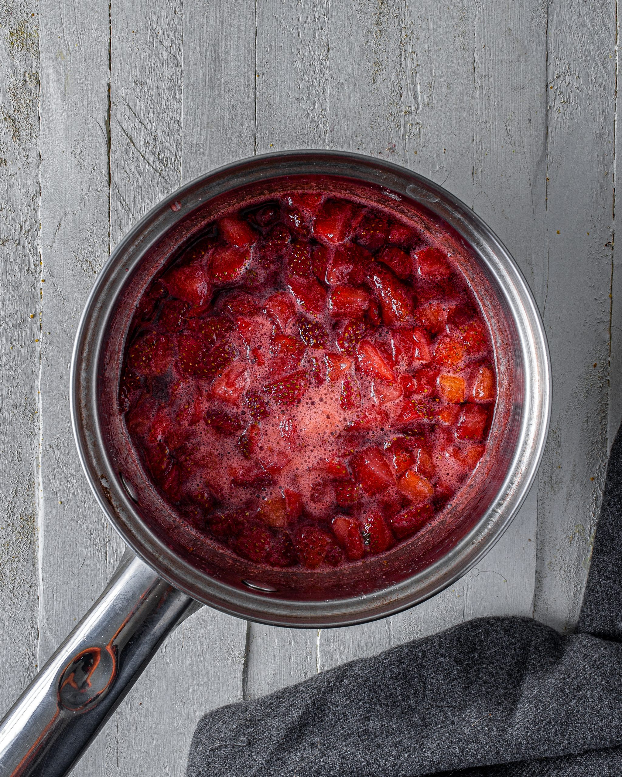 To a saucepan over medium heat, add the cornstarch mixture, granulated sugar, and cherries.