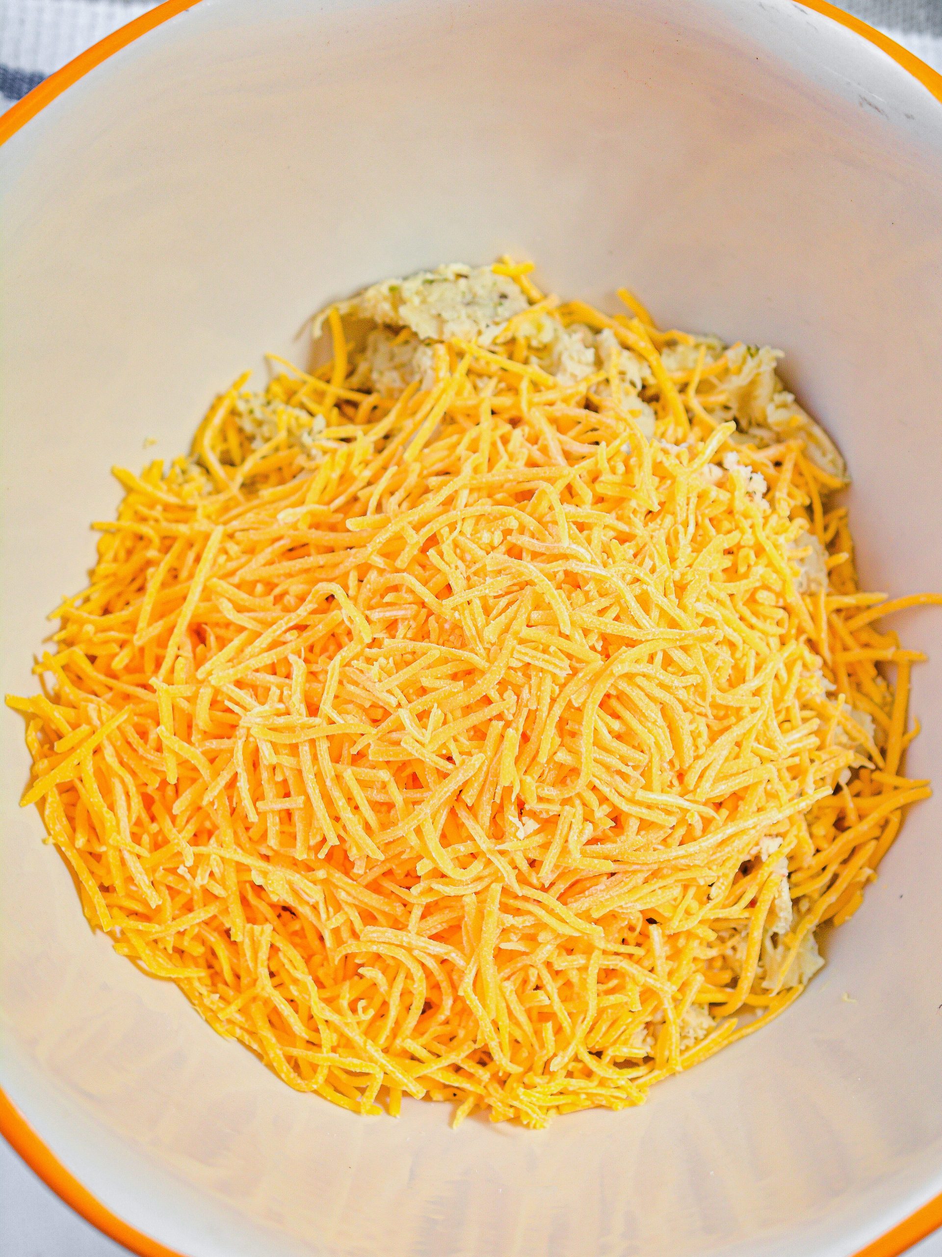 add 1 cup of cheddar cheese shredded.