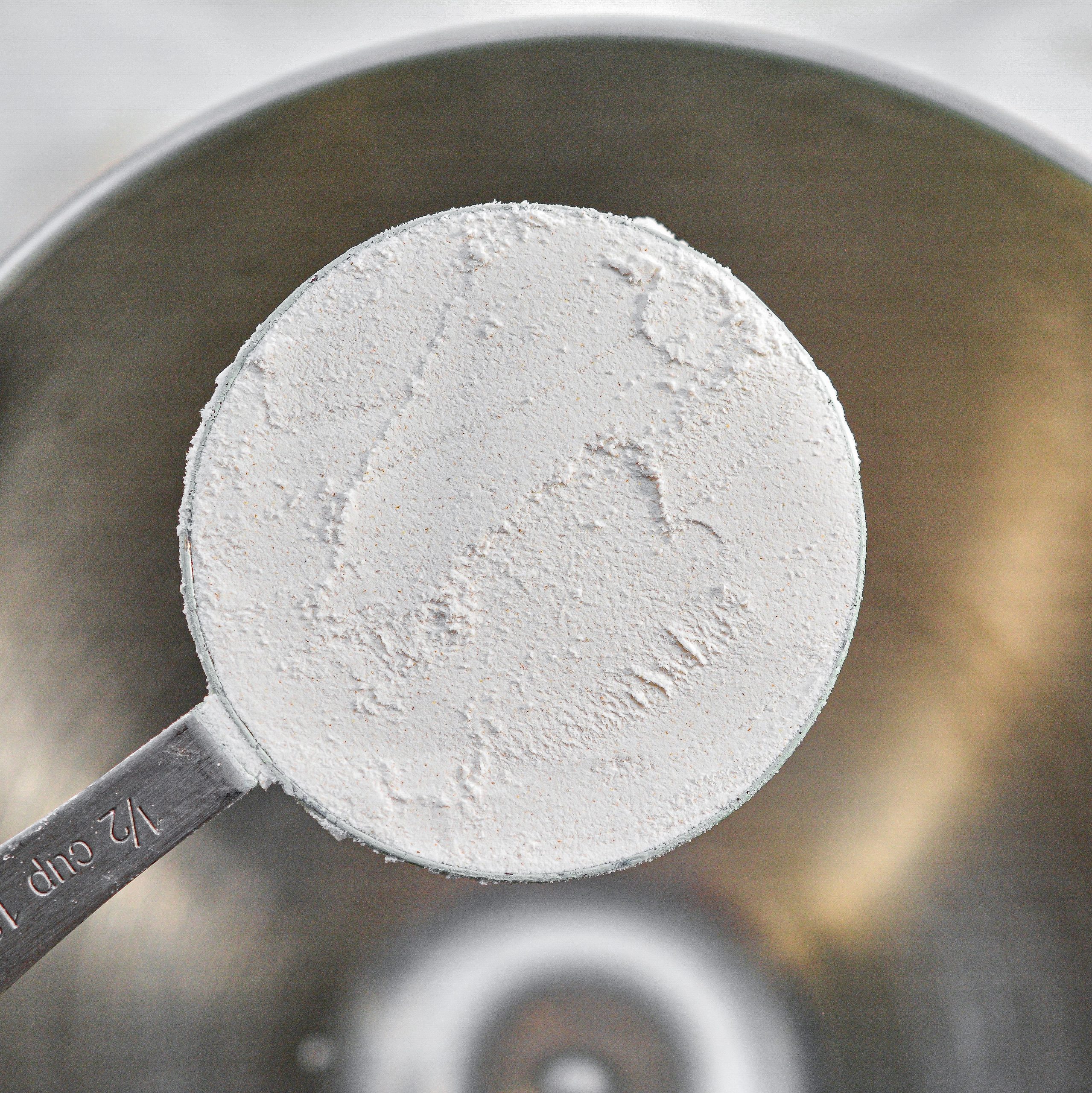 In a mixing bowl, start by adding 2 cups All purpose flour.