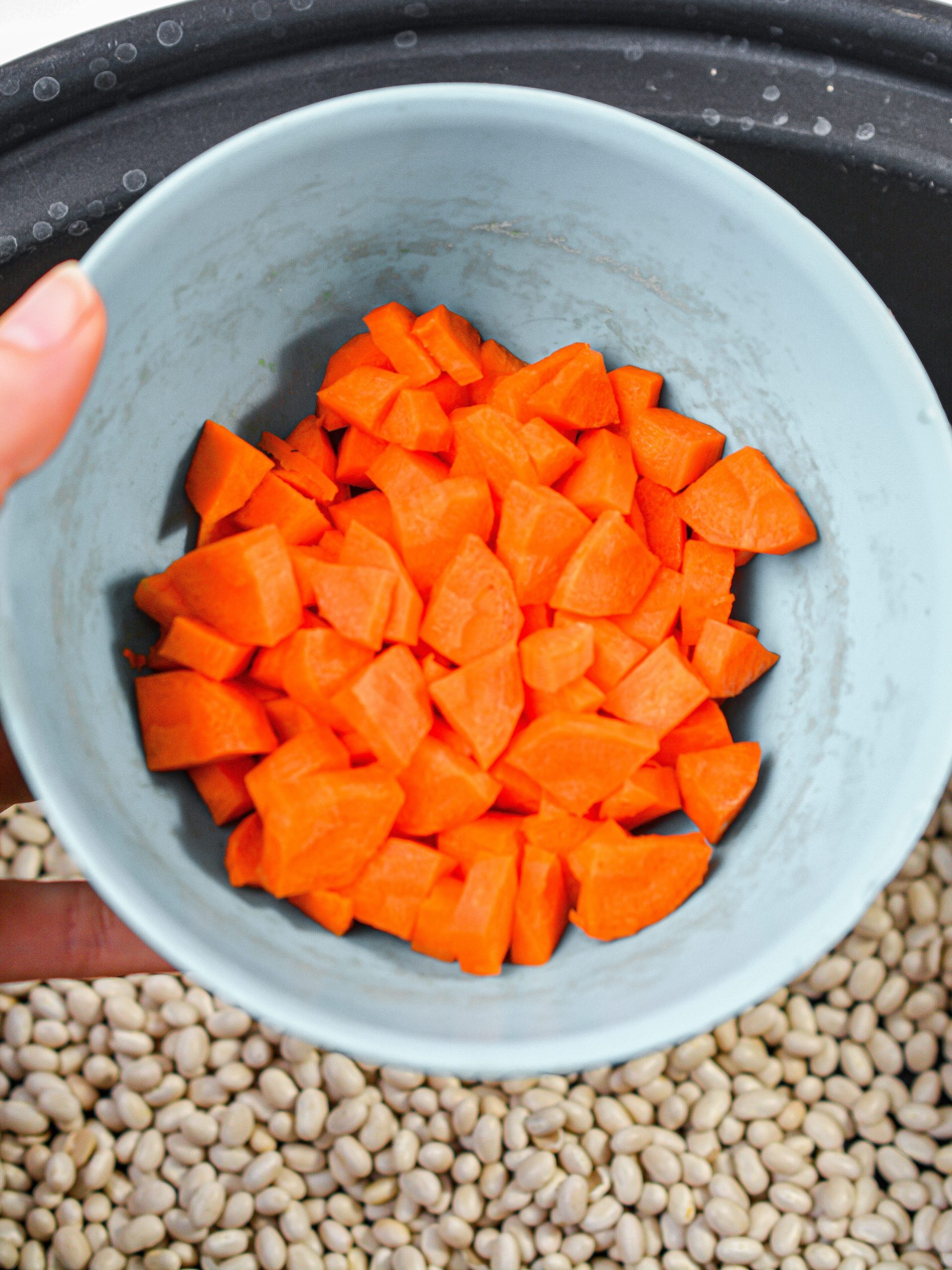 add ¾ cup of chopped carrots.