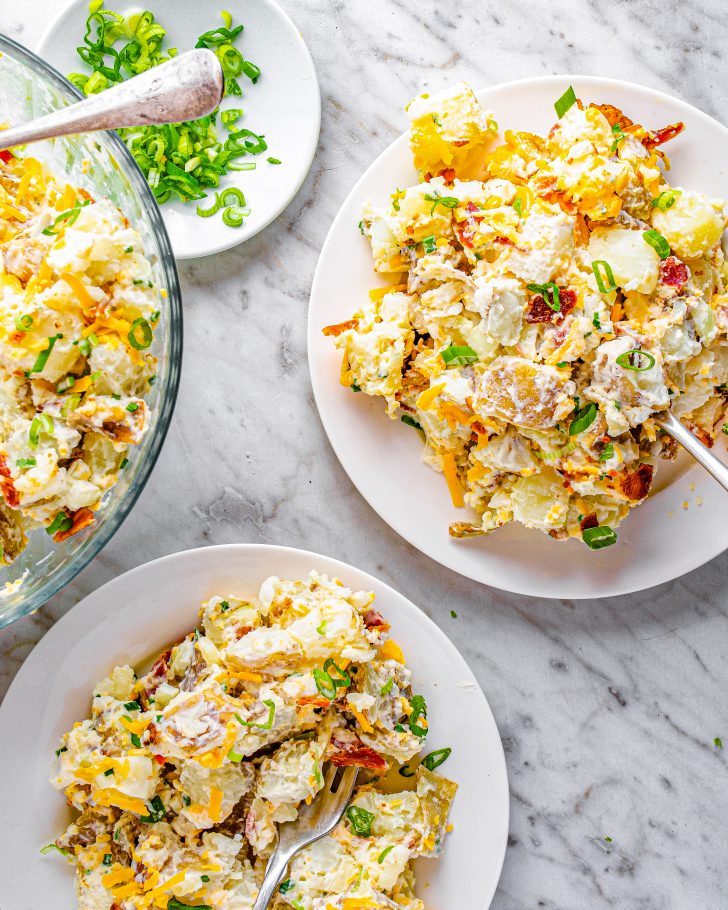 easy potato salad recipe, warm potato salad, homemade potato salad