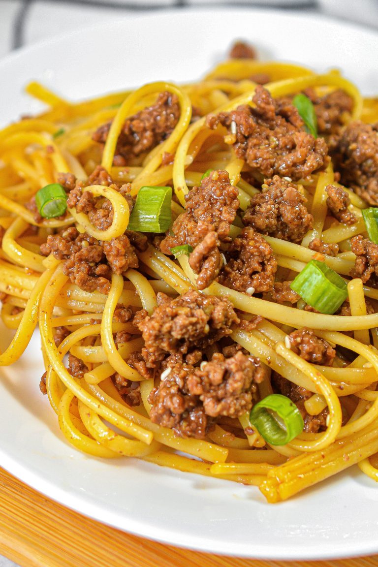 Mongolian Ground Beef Noodles - Sweet Pea's Kitchen