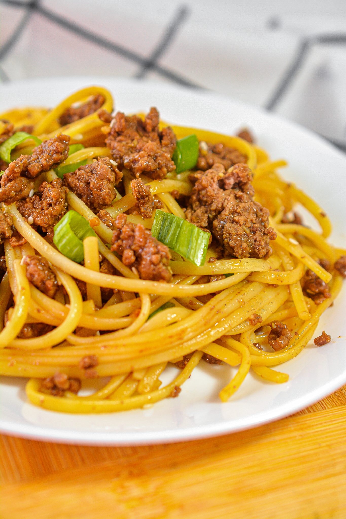 Mongolian Ground Beef Noodles - Sweet Pea's Kitchen