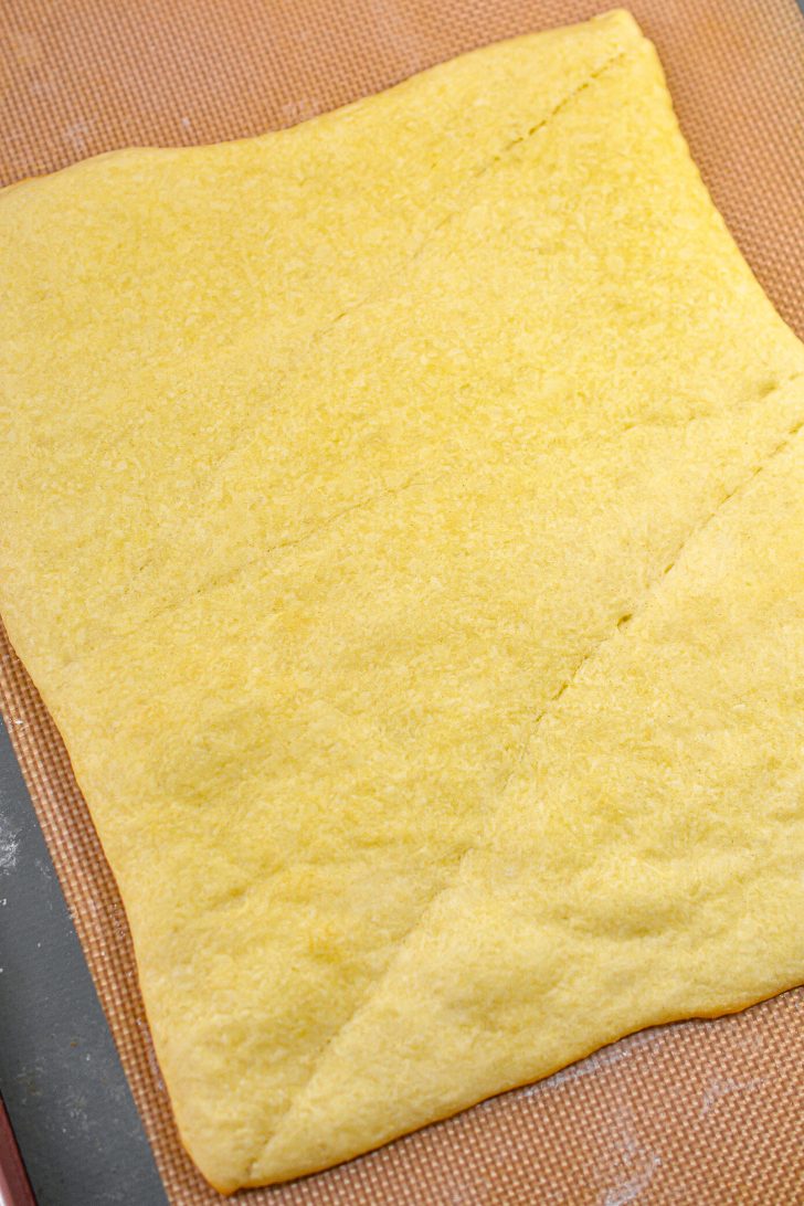 Place the dough onto a parchment or silicone mat-lined baking sheet and bake for 10 minutes.