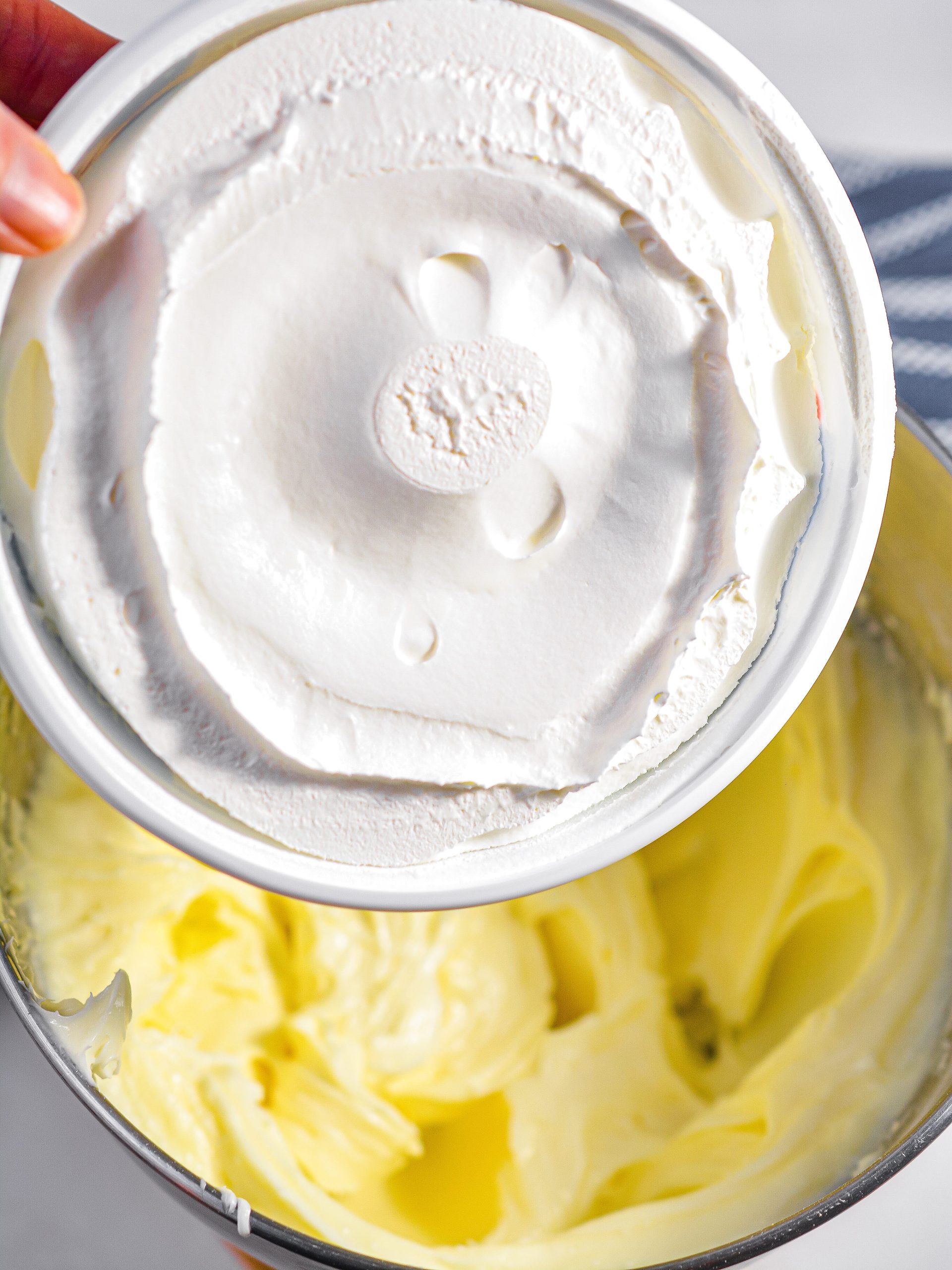 Fold the cool whip into the cream cheese mixture.