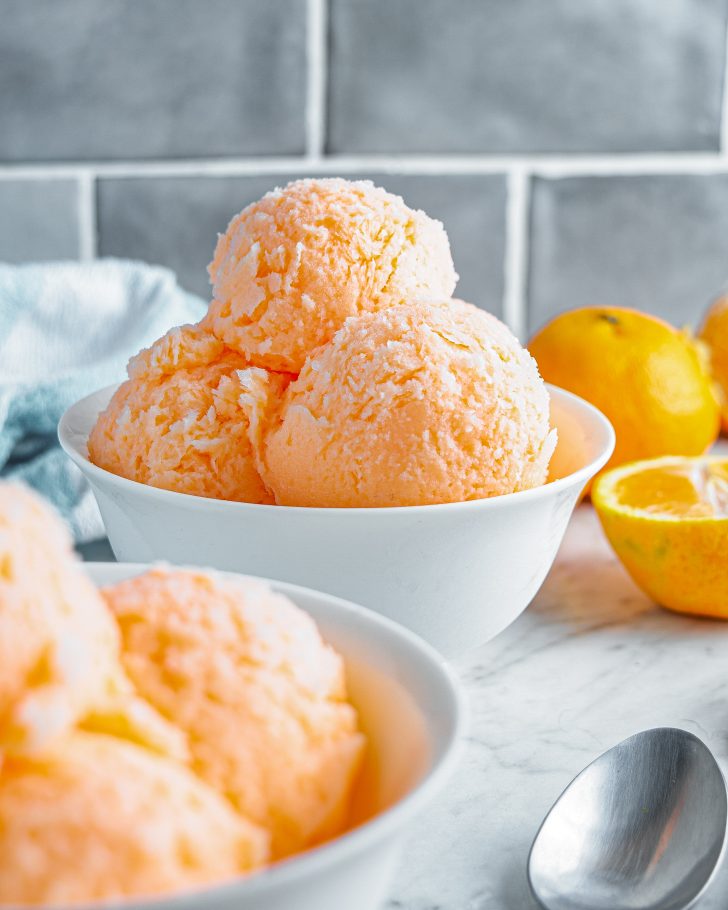orange sherbet recipe, orange sherbet ice cream, homemade orange sherbert, 2 Ingredient Orange Sherbert