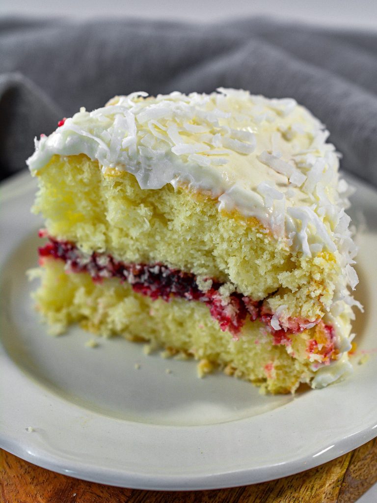 Coconut Cake with Raspberry Filling - Sweet Pea's Kitchen