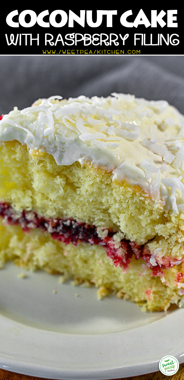 Coconut Cake with Raspberry Filling on Pinterest