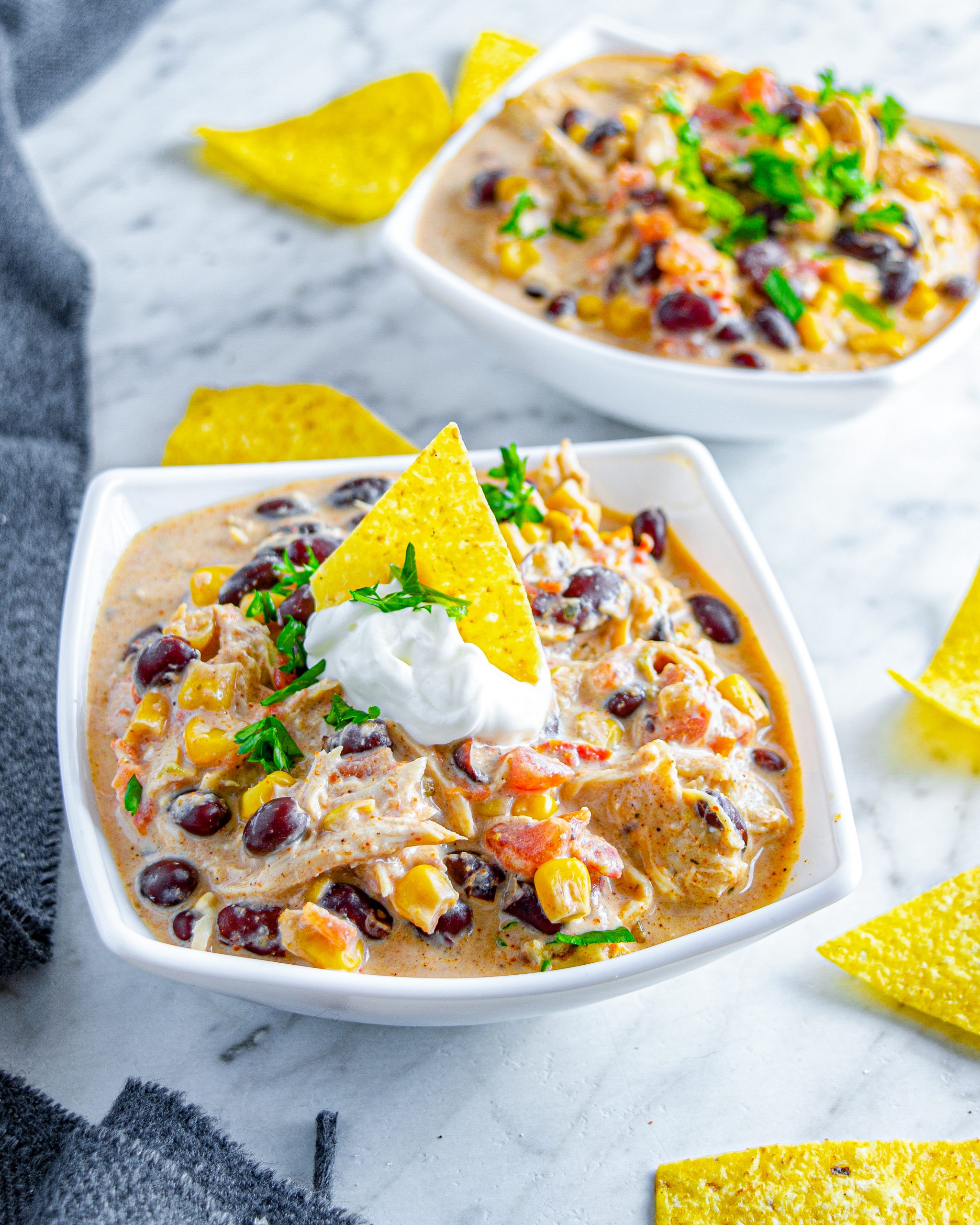 Crockpot Cream Cheese Chicken Chili Sweet Pea's Kitchen