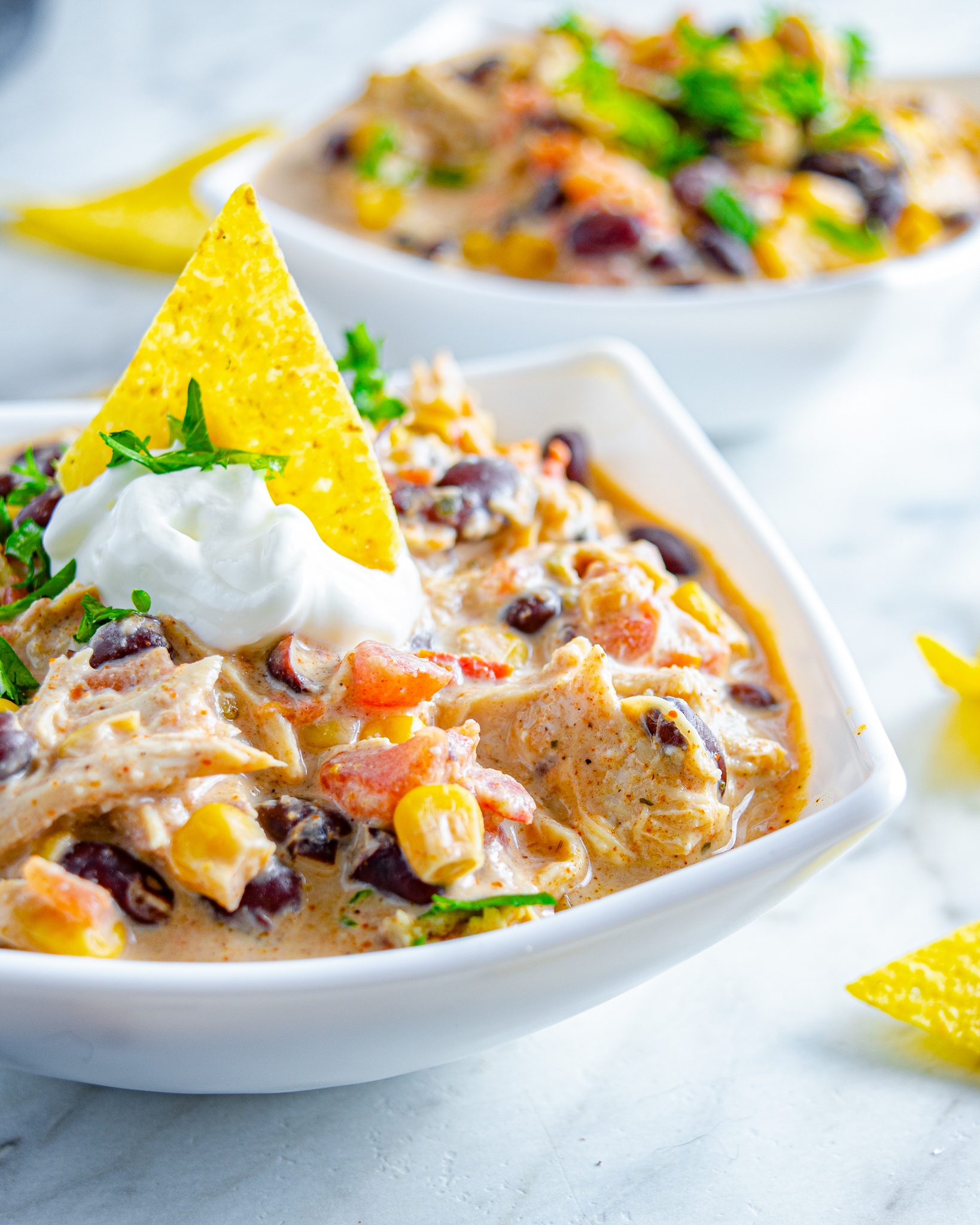 Crockpot Cream Cheese Chicken Chili Sweet Pea's Kitchen