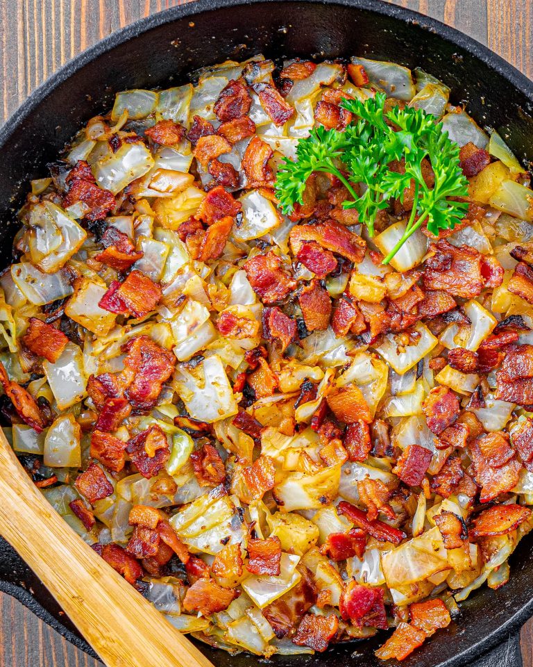 Fried Cabbage with Onions and Bacon - Sweet Pea's Kitchen