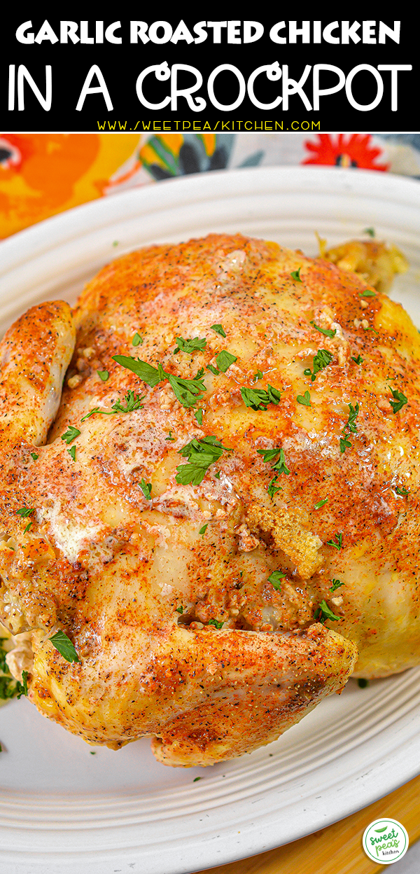 Garlic Roasted Chicken in a Crockpot on pinterest