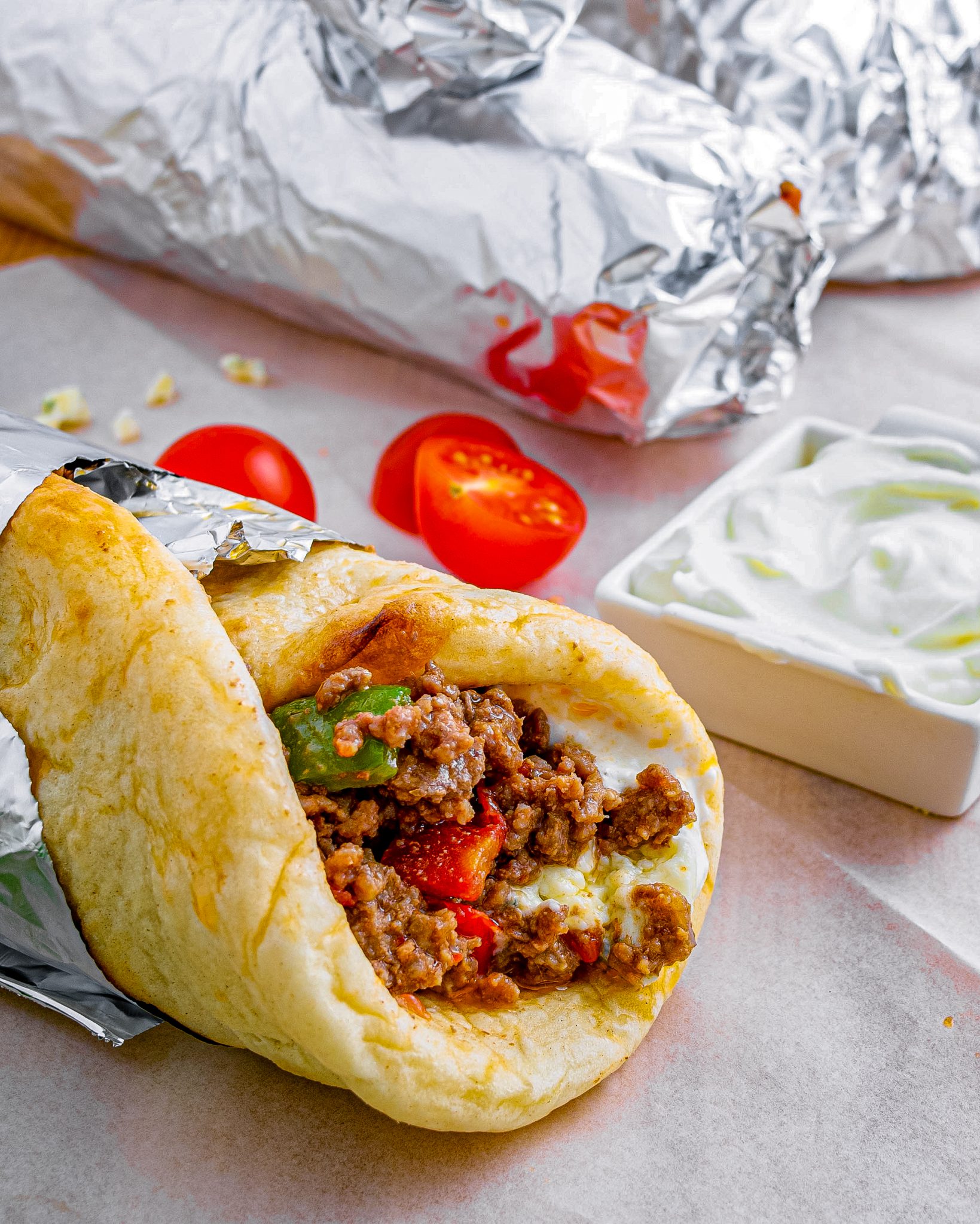 Hamburger Pepper and Onion Gyros Sweet Pea's Kitchen