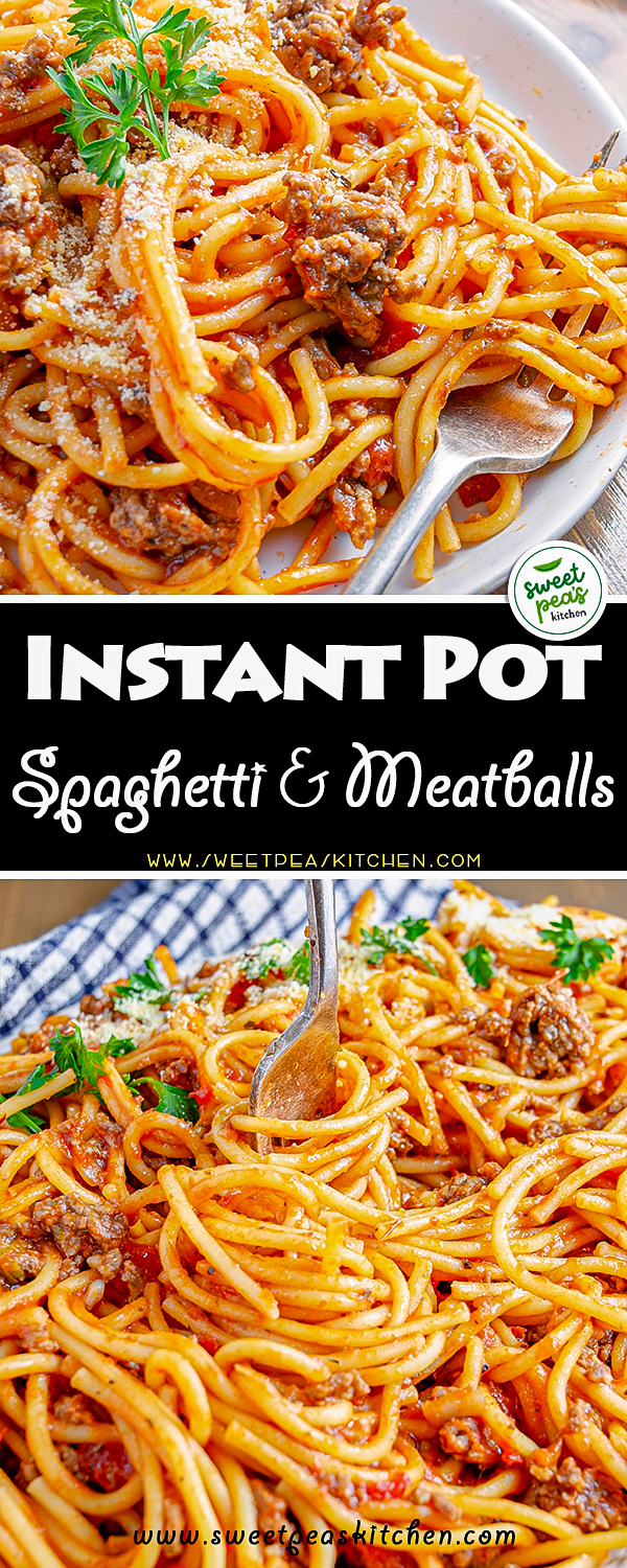 instant pot spaghetti and meatballs pinterest