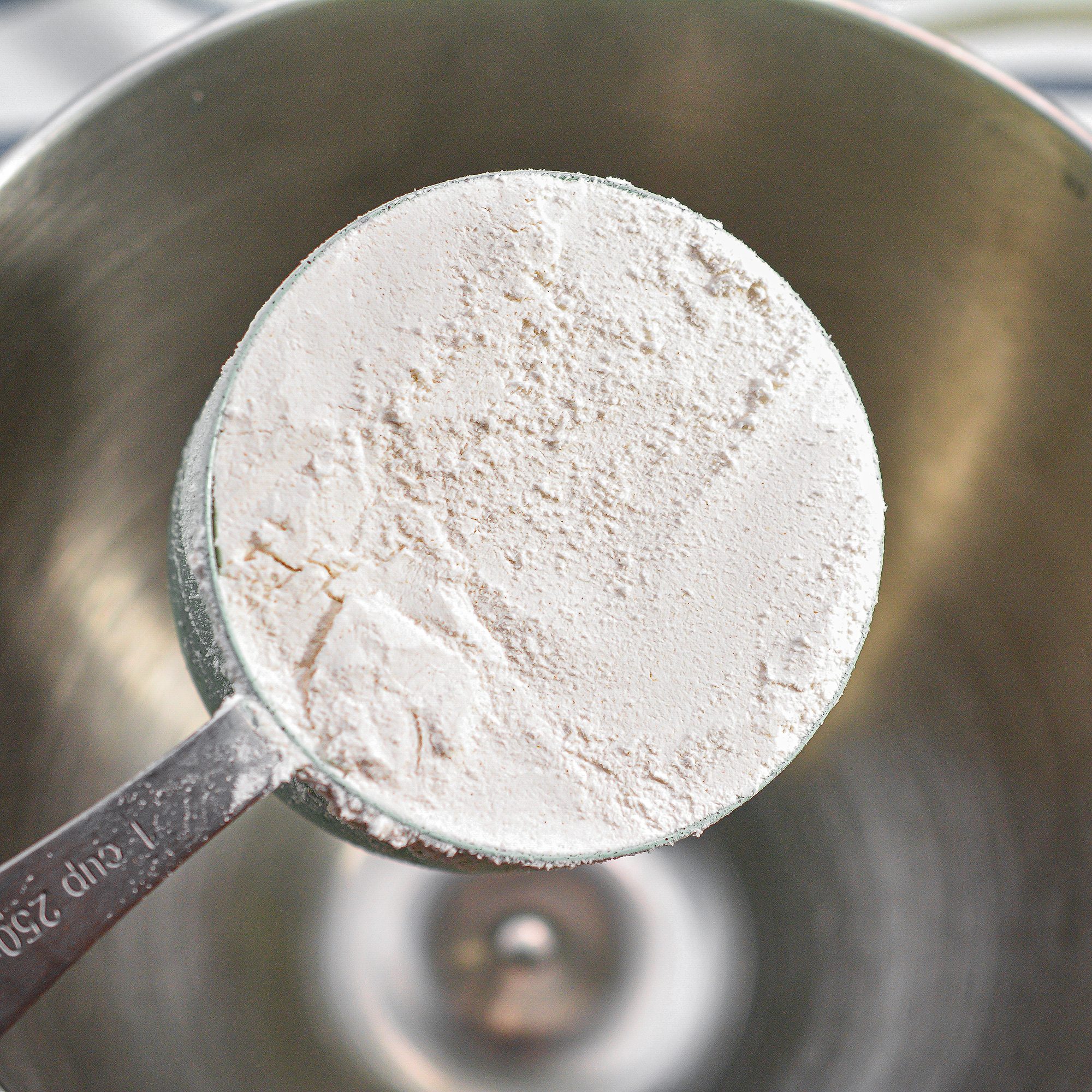In a mixing bowl, add the flour