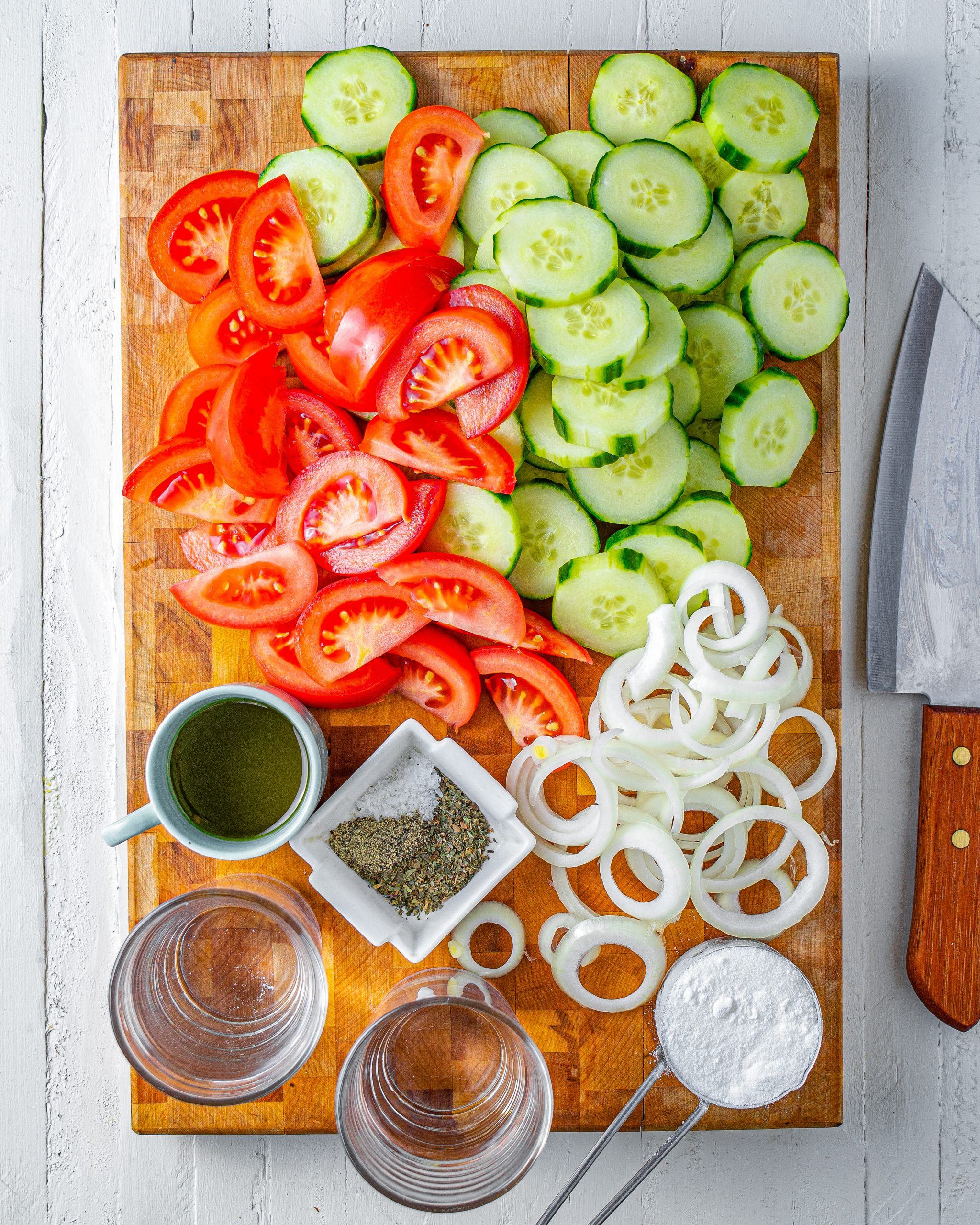 Marinated Cucumbers, Onions and Tomatoes Ingredients