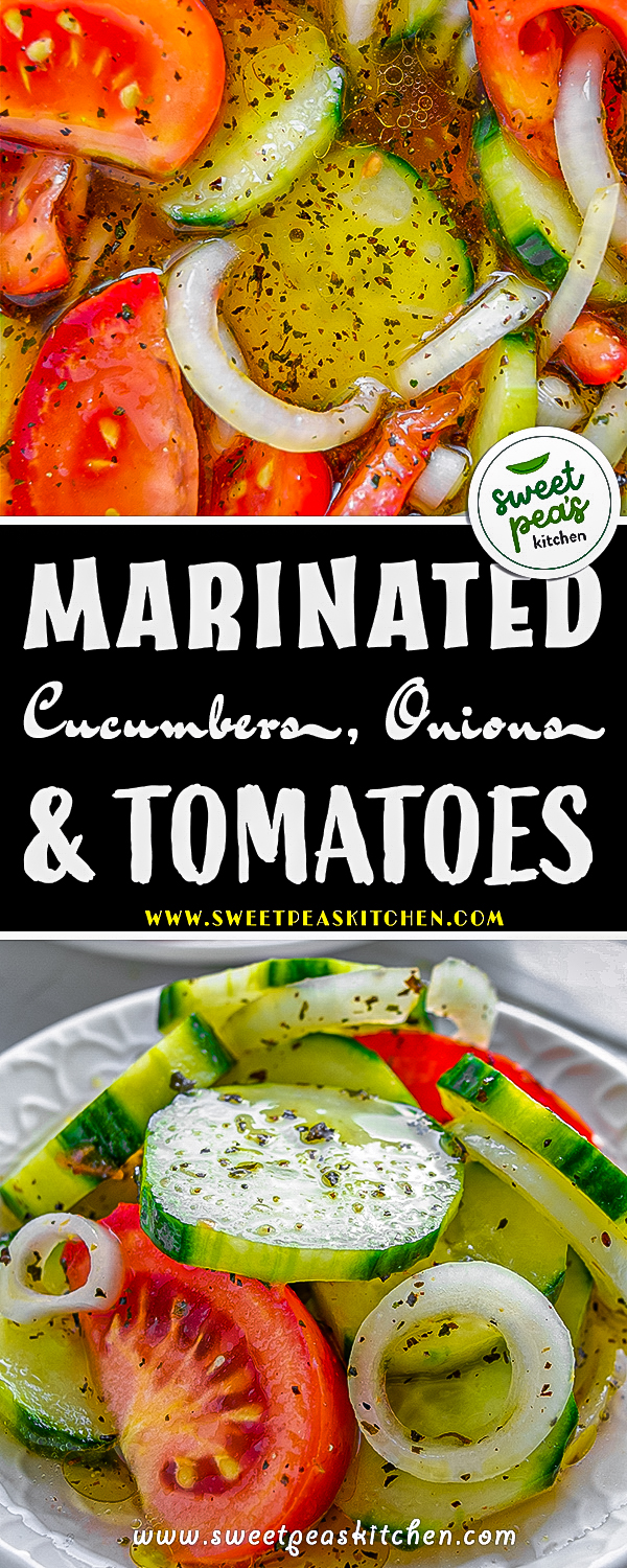 Marinated Cucumbers, Onions and Tomatoes on pinterest