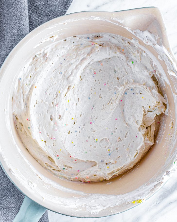 Toss the sprinkles into the mixture, and stir to combine. 