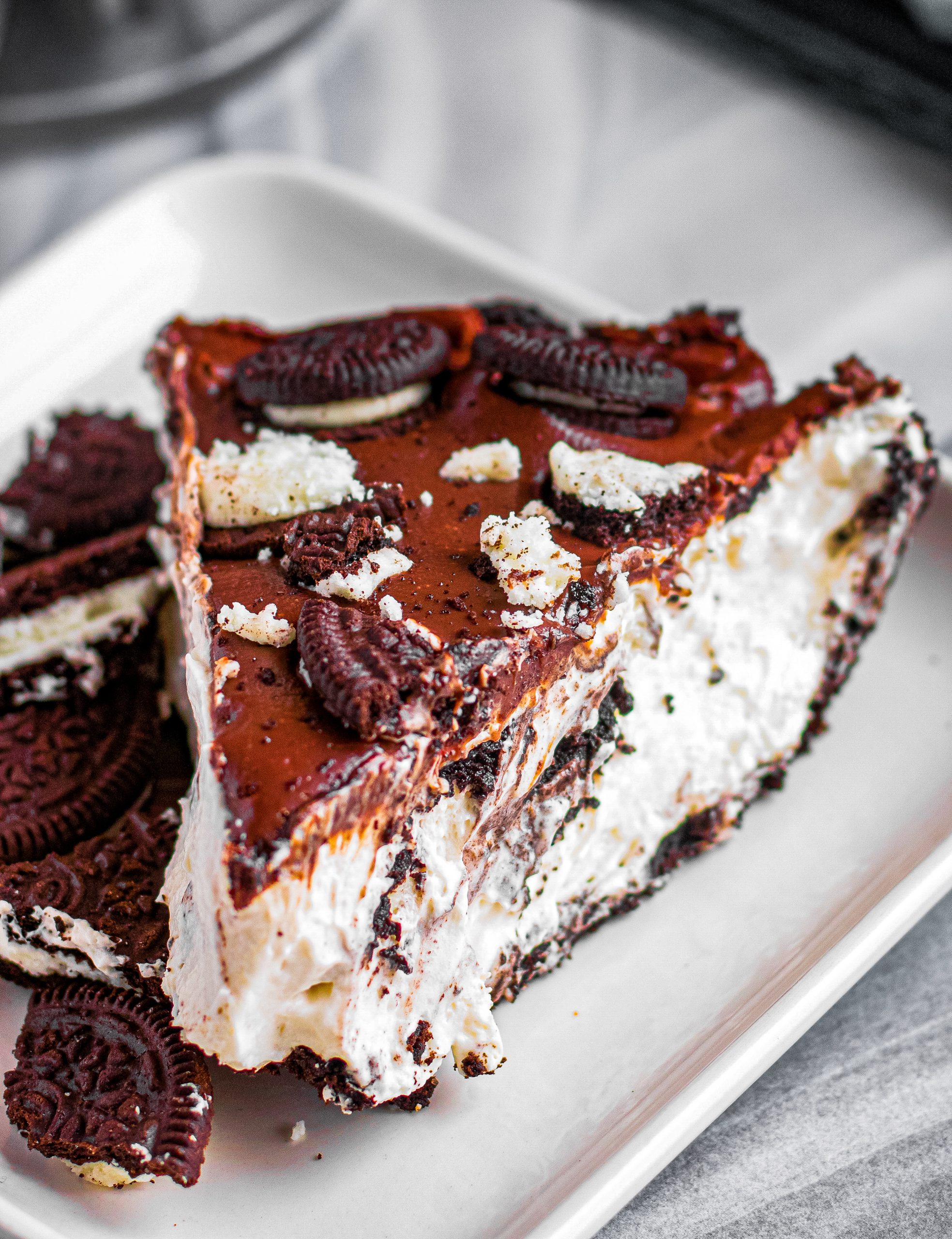 No Bake Oreo Pie with Chocolate Ganache Recipe