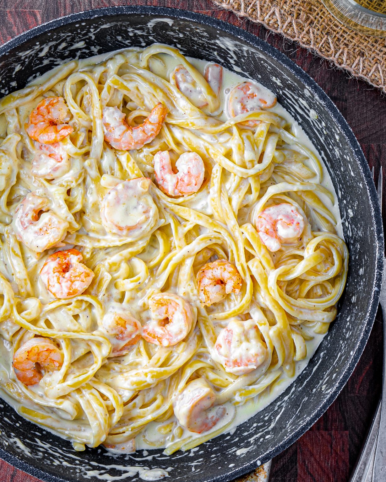 One Pan Shrimp Fettuccine Alfredo Sweet Peas Kitchen