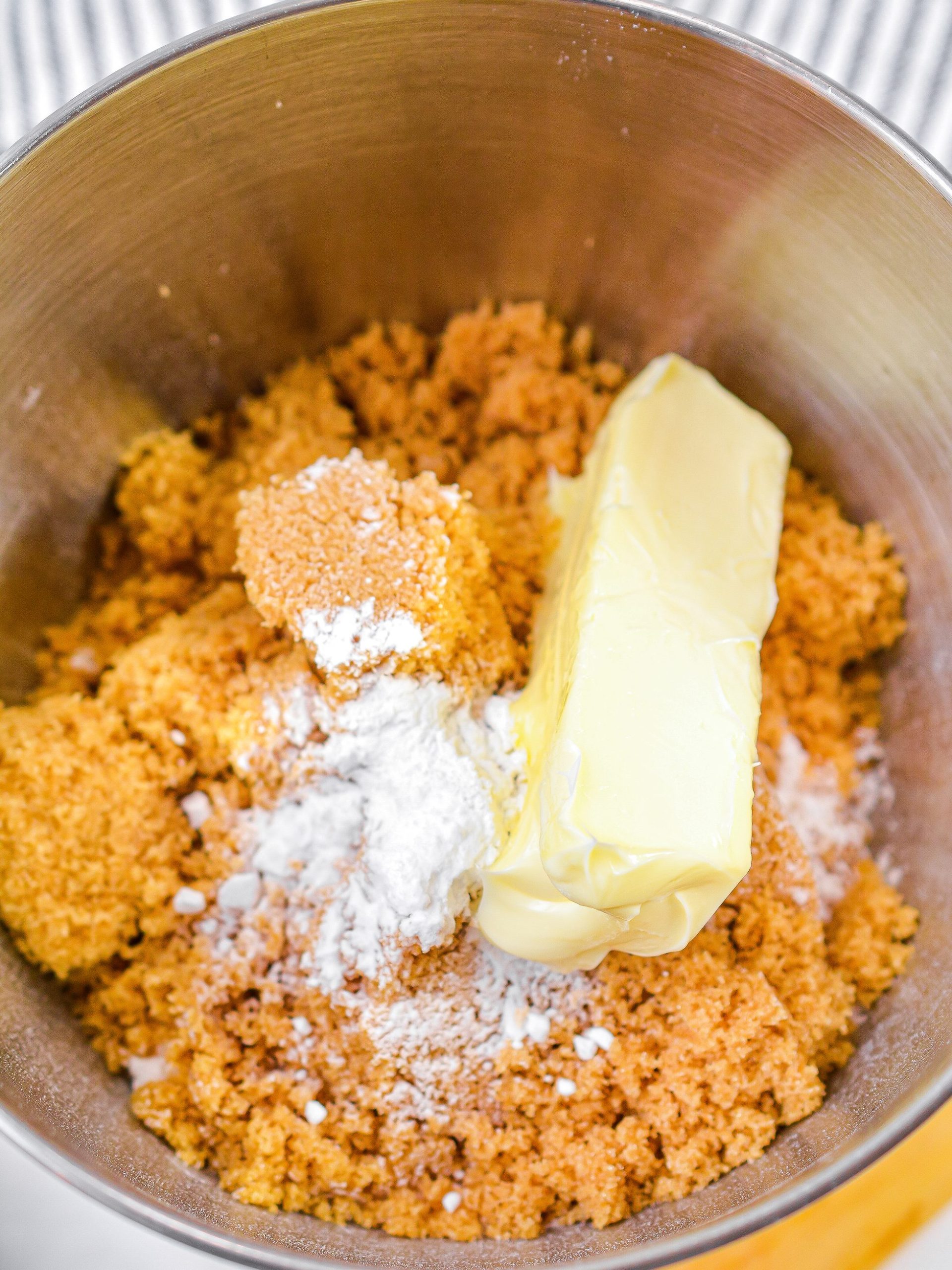 add ½ cup of butter softened and ½ tsp of baking soda.