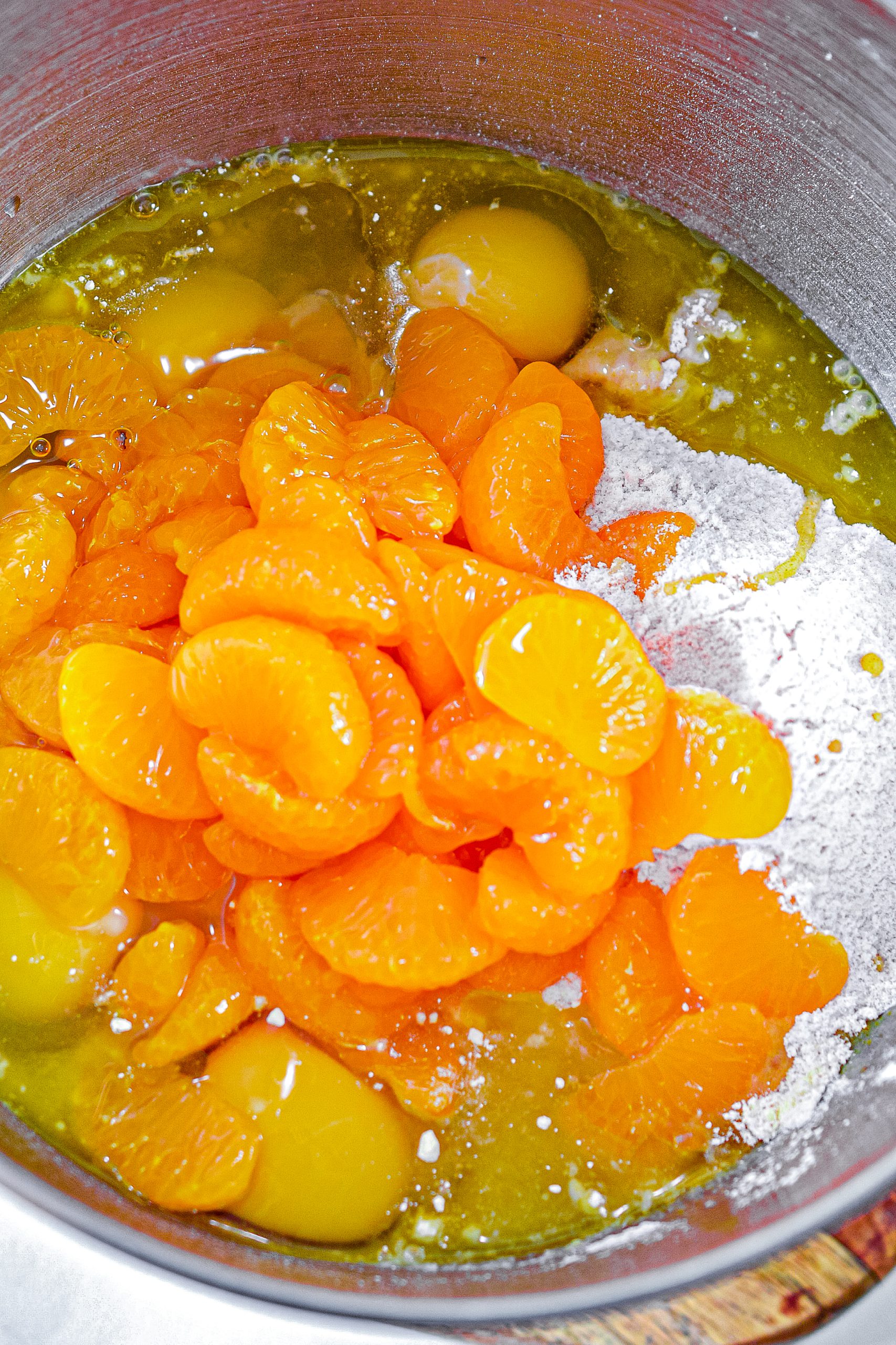 Adding mandarin orange segments drained 
