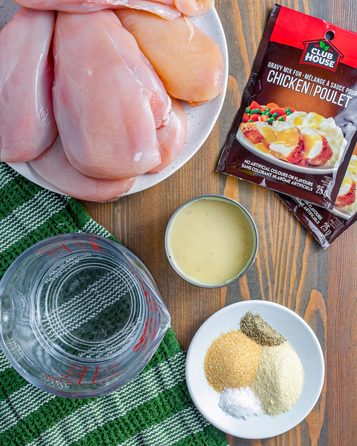 Slow Cooker Chicken and Gravy ingredients