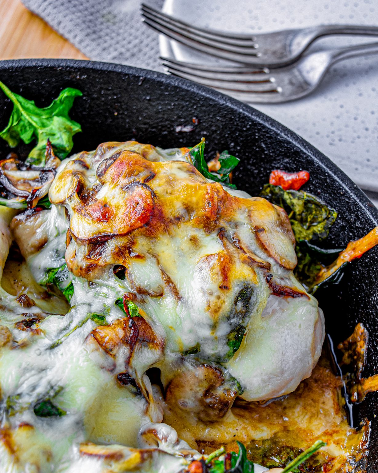 Smothered Chicken with Creamed Spinach - Sweet Pea's Kitchen