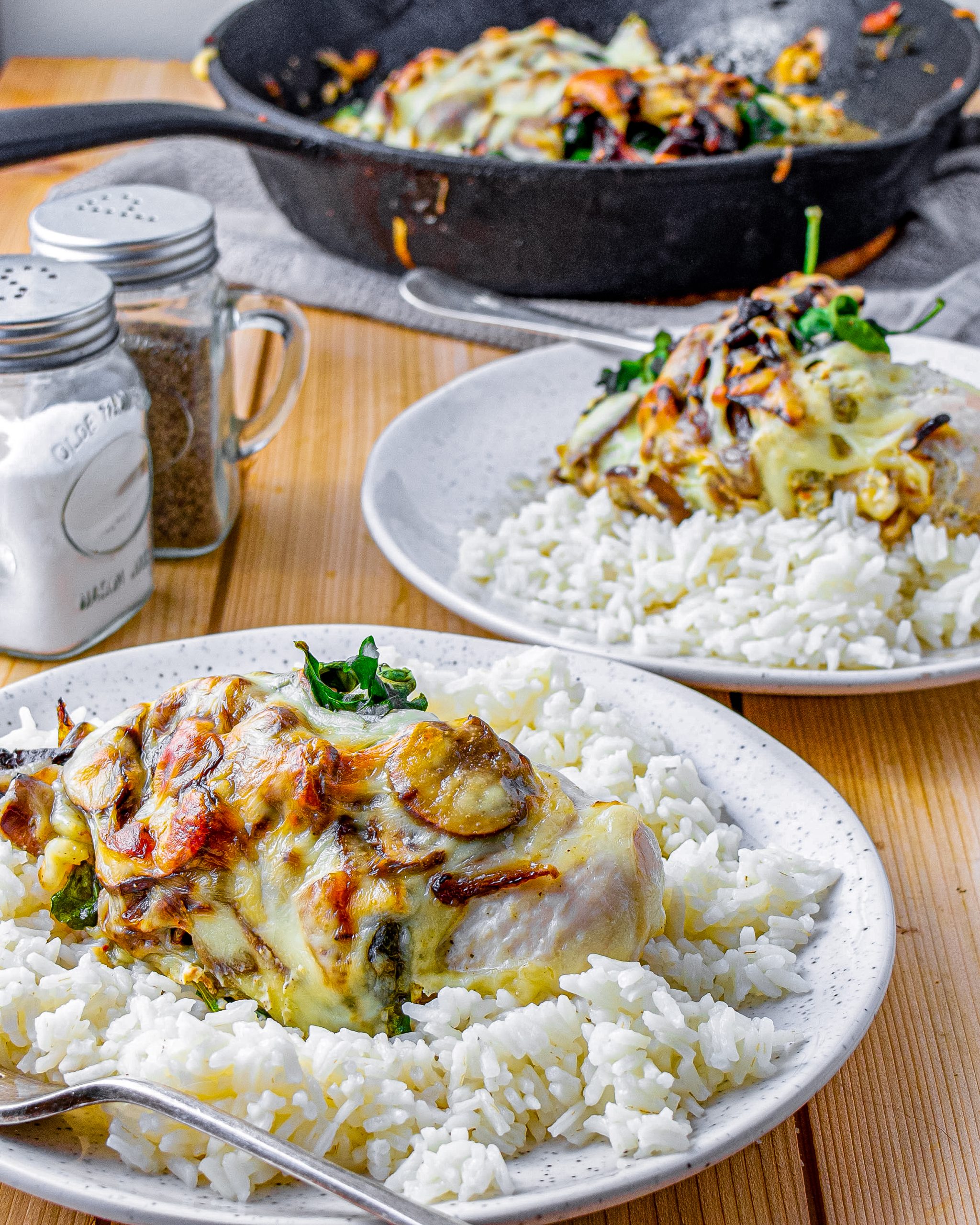 Smothered Chicken with Creamed Spinach - Sweet Pea's Kitchen