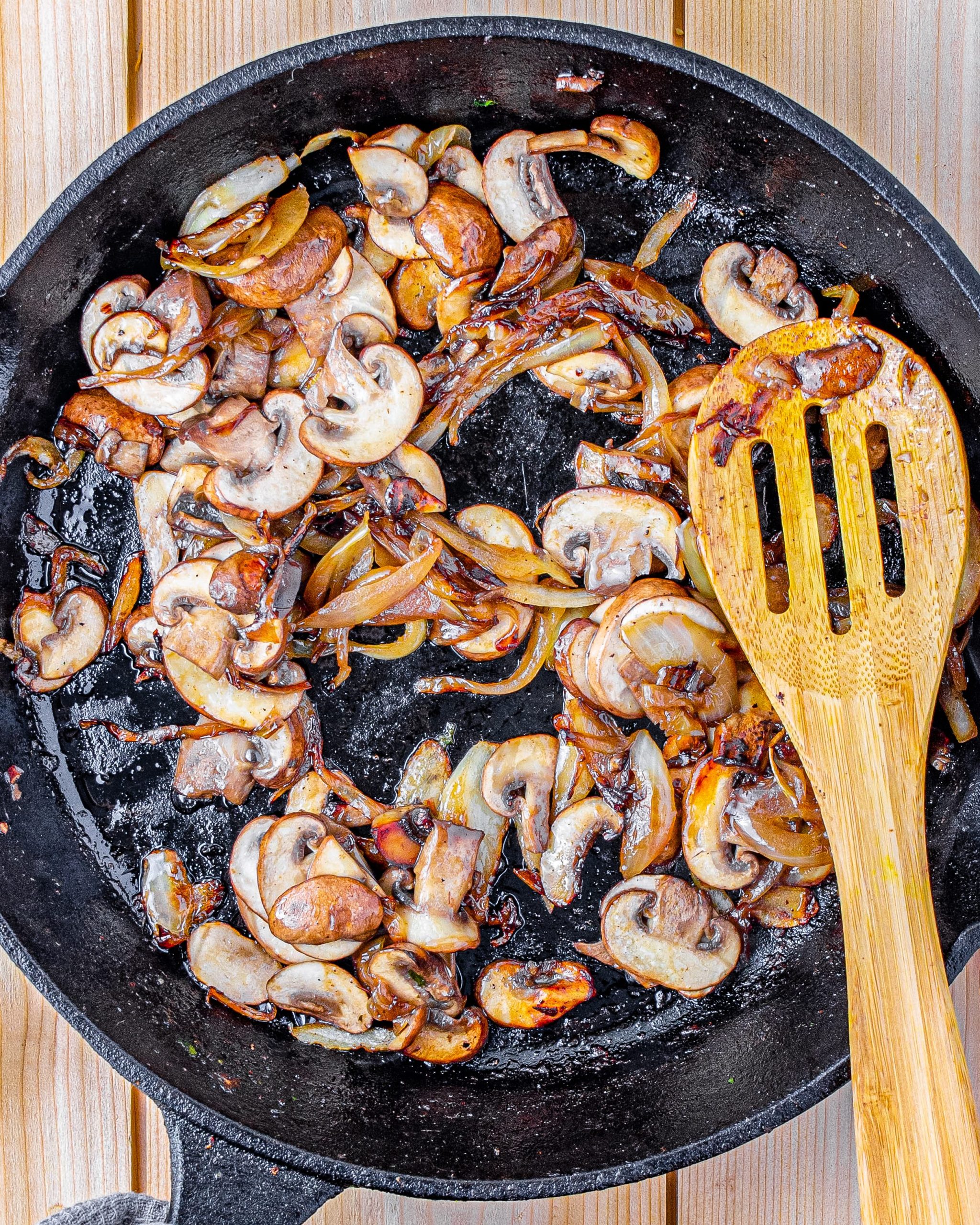 Stir the mushrooms into the skillet, and cook until tender. 