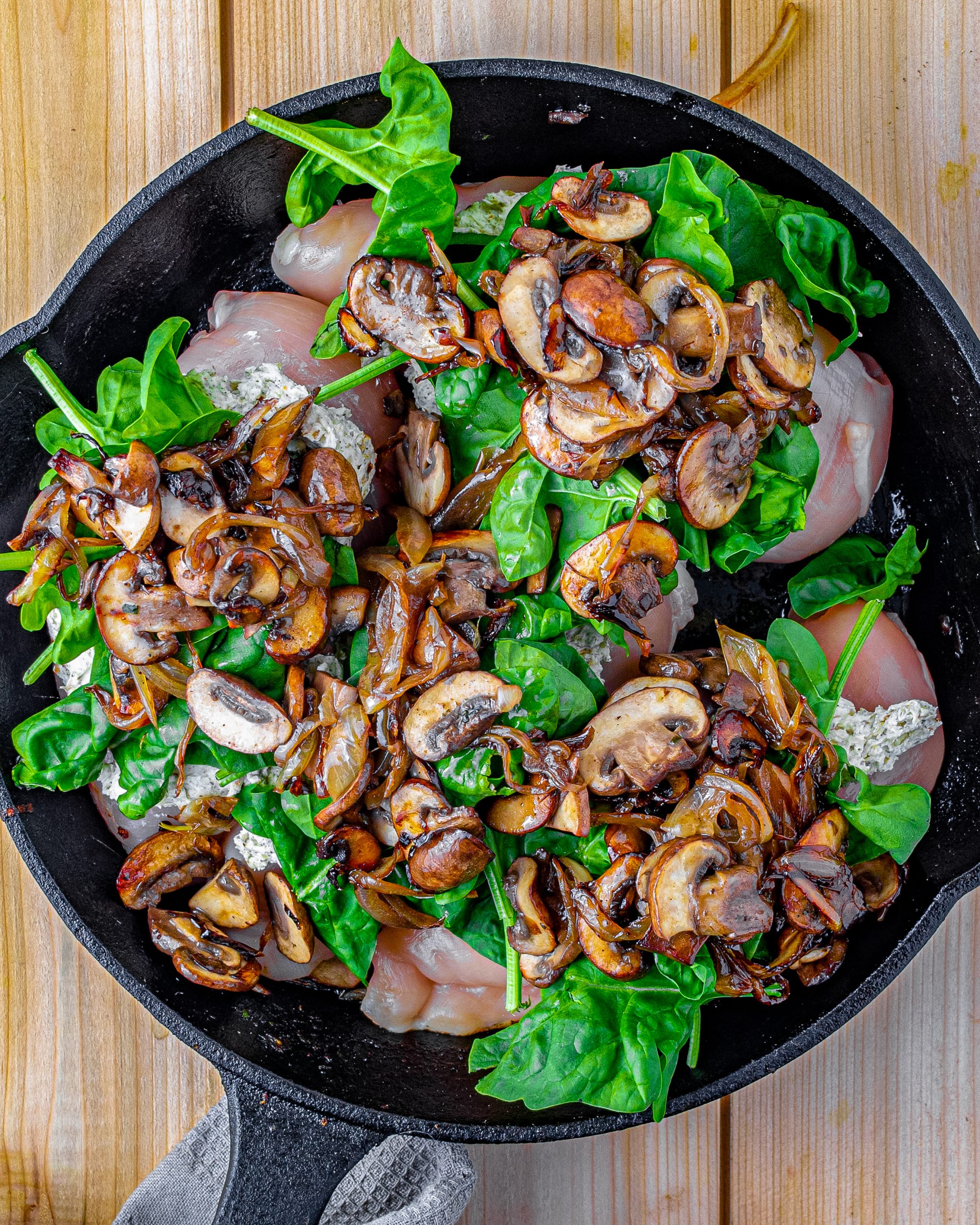 Smothered Chicken with Creamed Spinach - Sweet Pea's Kitchen