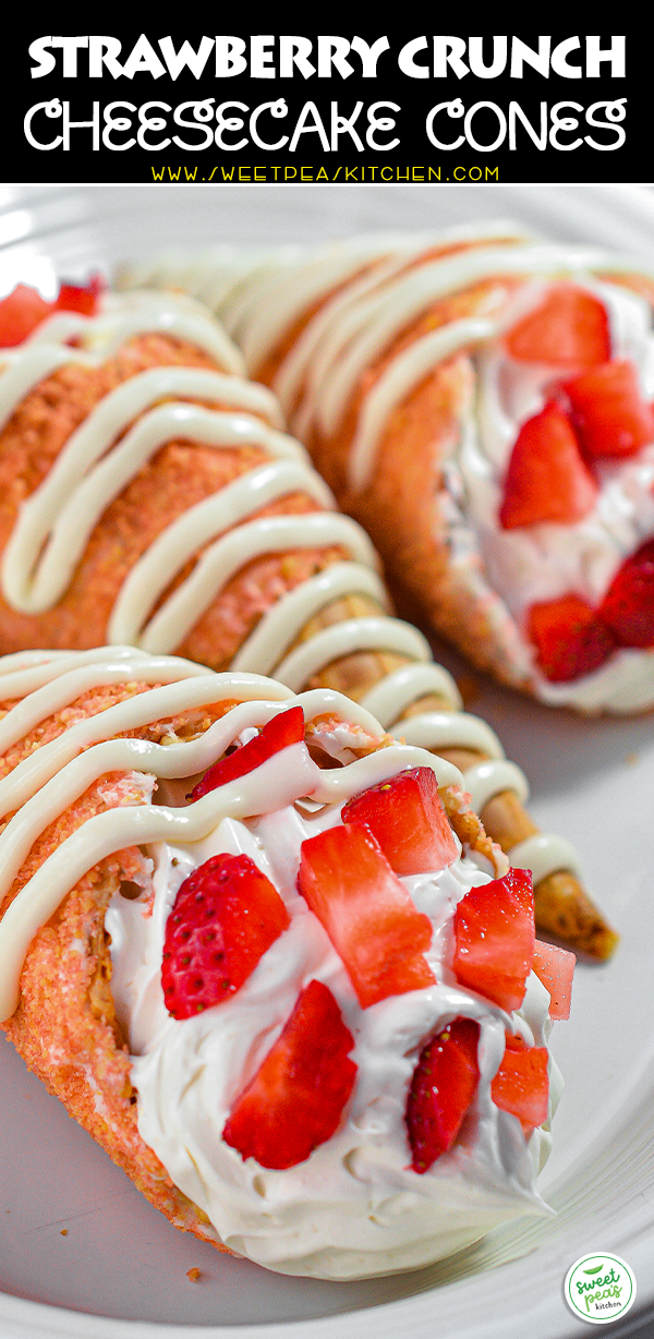 Strawberry crunch cheesecake cones on Pinterest
