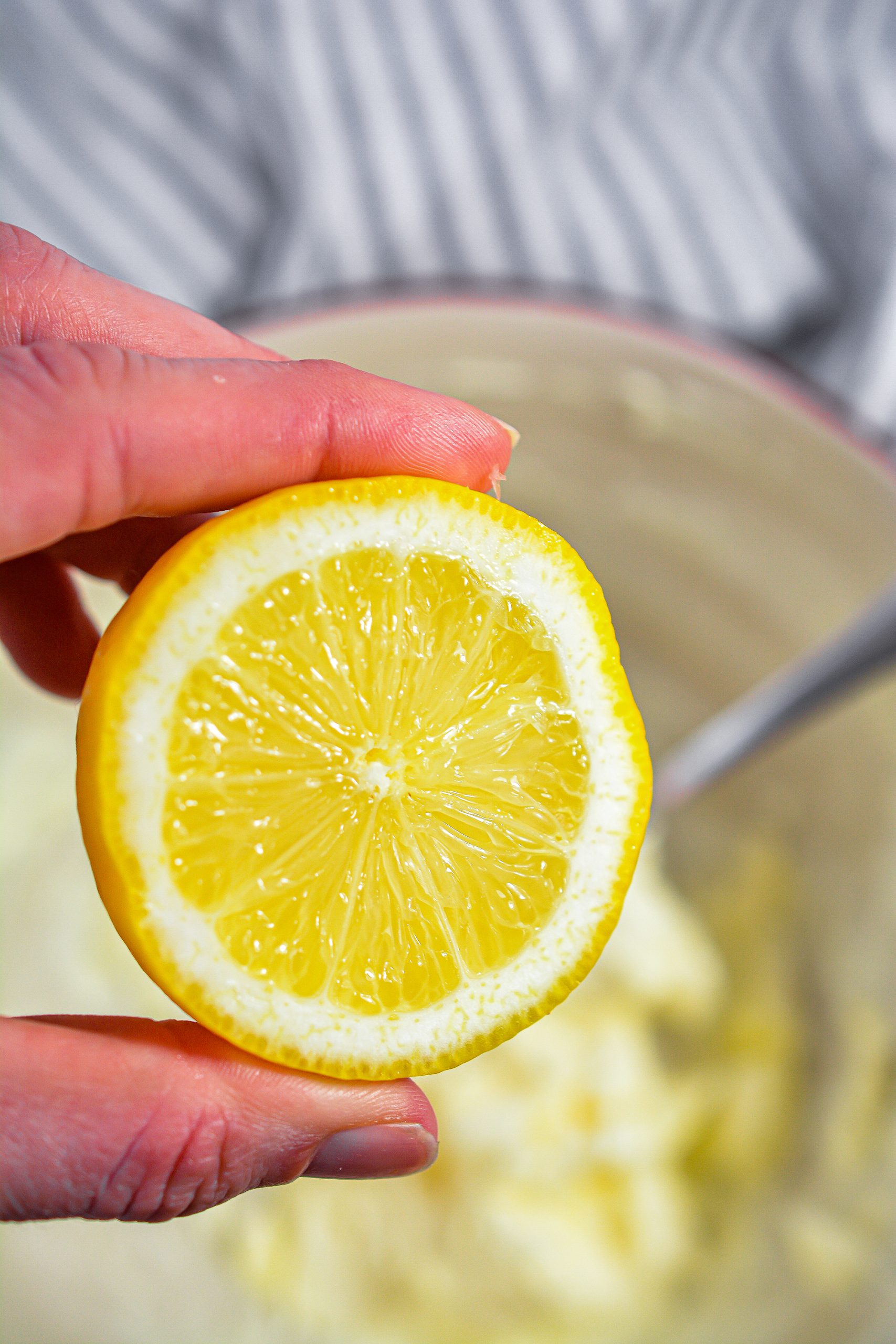  Add the lemon juice.