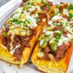 French Garlic Philly Cheesesteak Bread - Sweet Pea's Kitchen