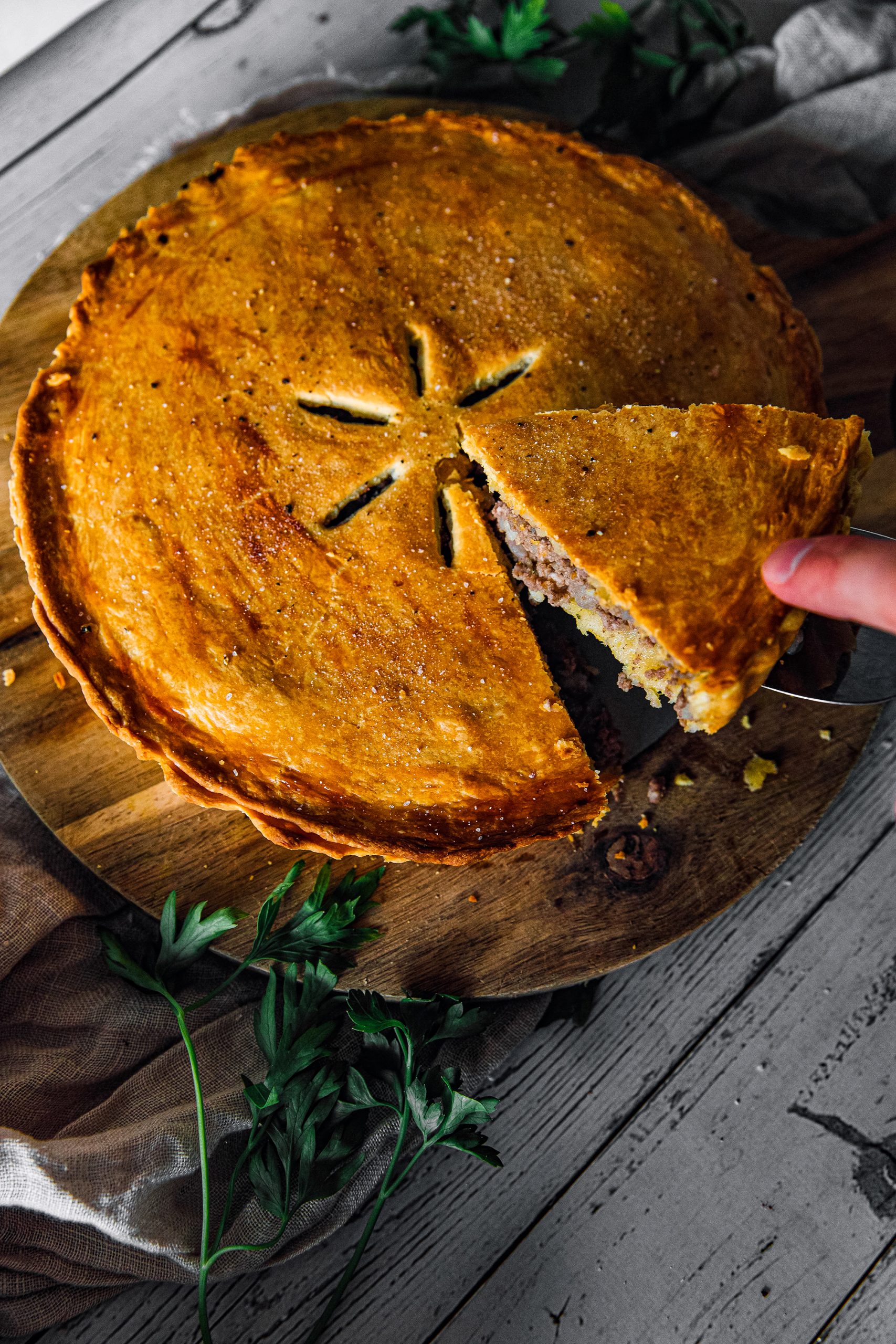 french meat pie, recipe for french meat pie, french tourtiere
