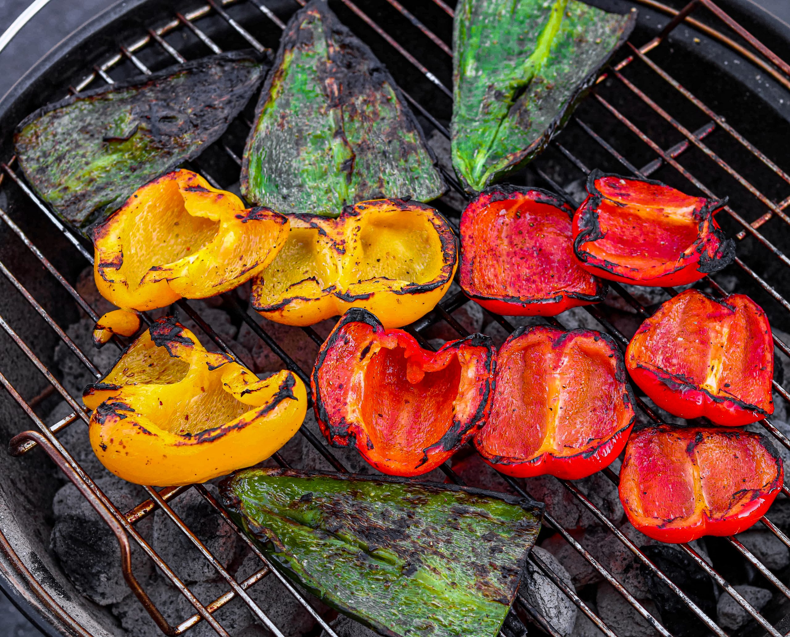 Then, grill peppers.