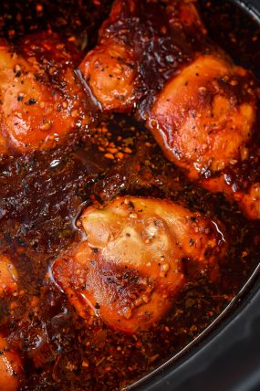 Honey Garlic Slow Cooker Chicken Thighs - Sweet Pea's Kitchen