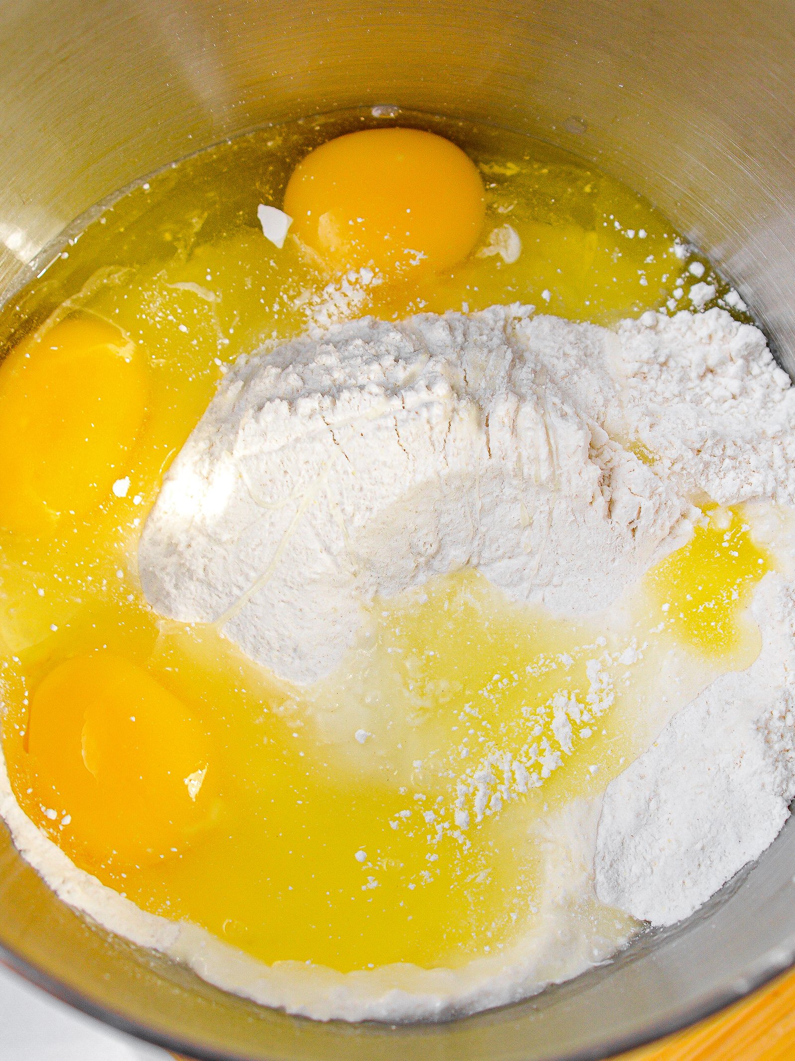 add the eggs.