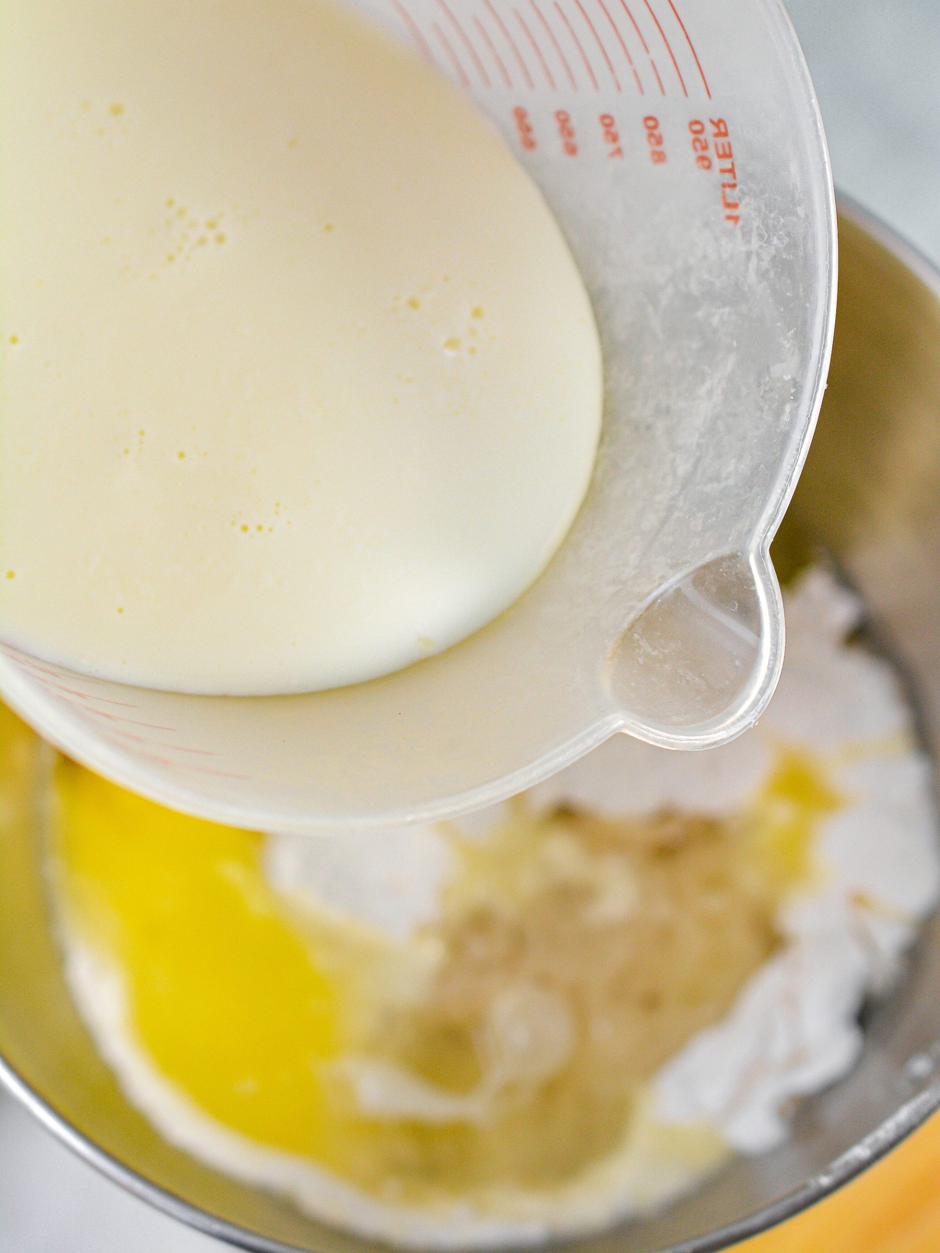pour in the buttermilk.