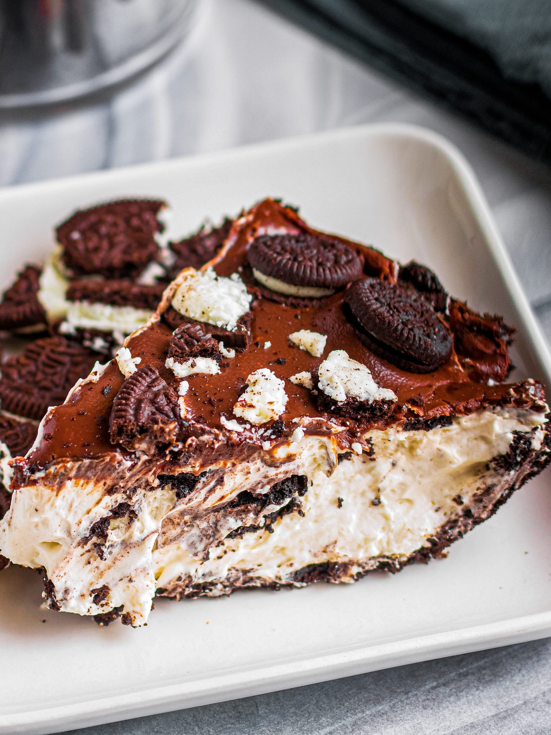 No Bake Oreo Pie with Chocolate Ganache Recipe