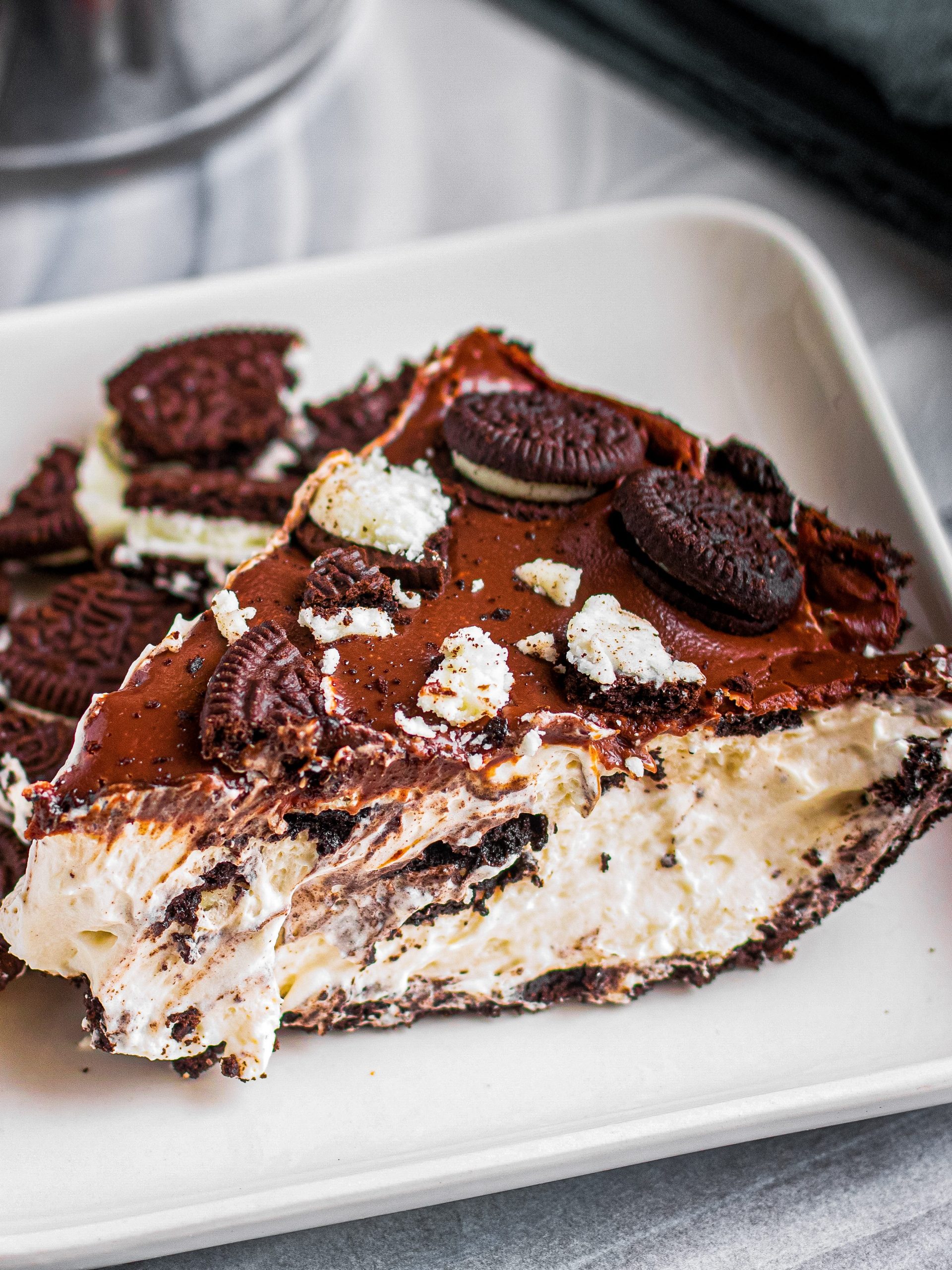 No Bake Oreo Pie with Chocolate Ganache Recipe